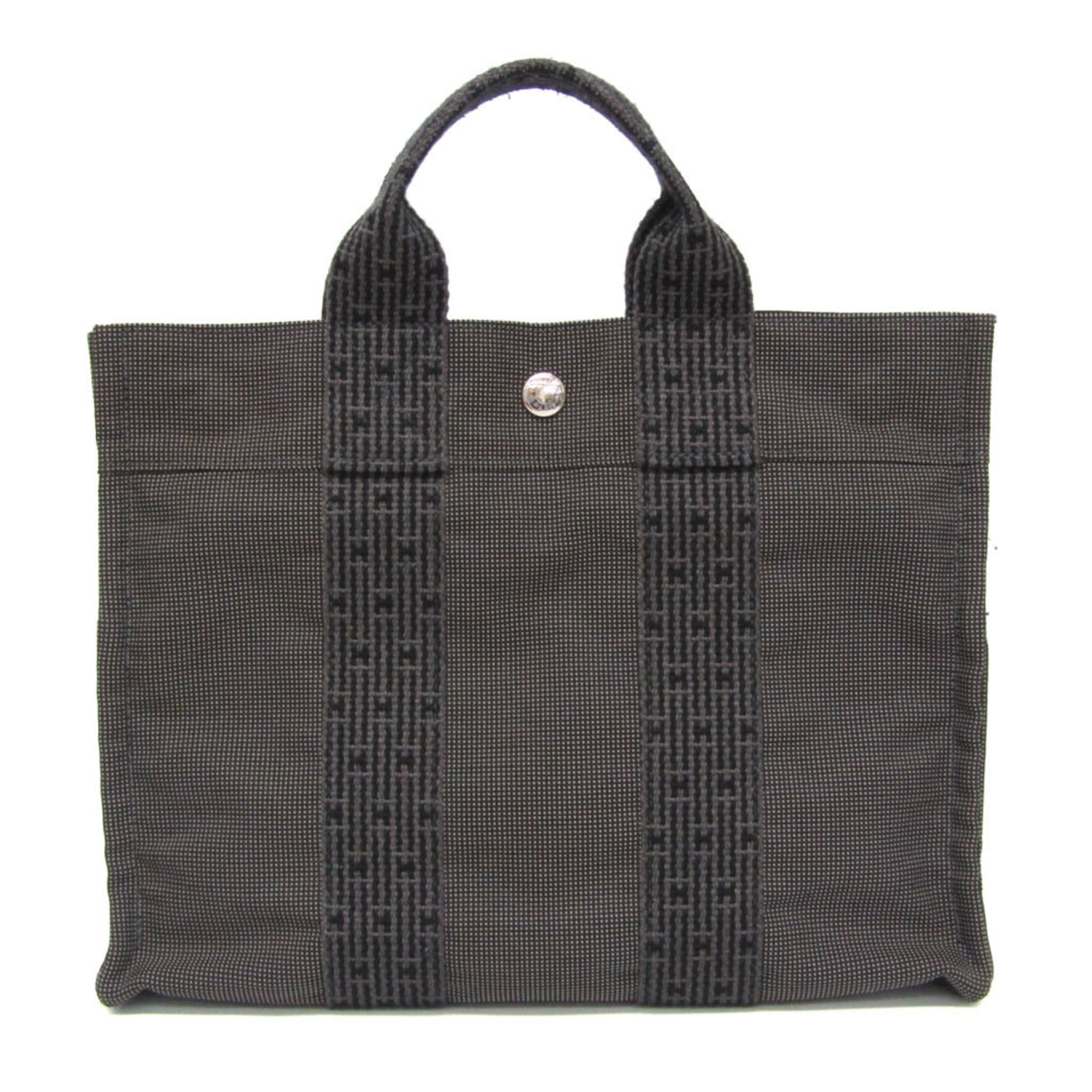 Rakuten - エルメス(Hermes) エール・ライン PM レディース,メンズ ポリアミド,ポリエステル トートバッグ ブラック,グレー【中古】