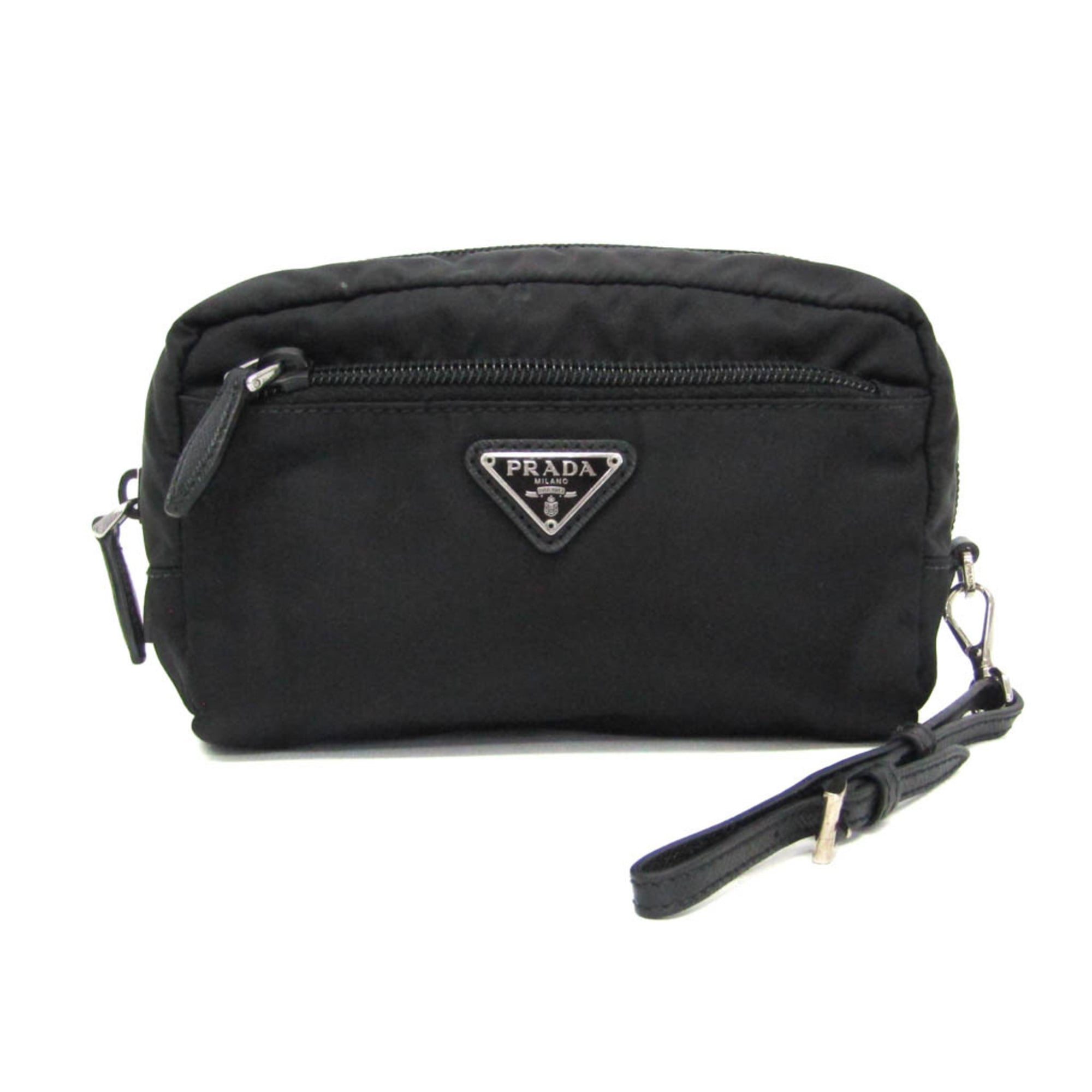 Rakuten - プラダ(Prada) VELA 1NE393 レディース レザー ポーチ ブラック【中古】