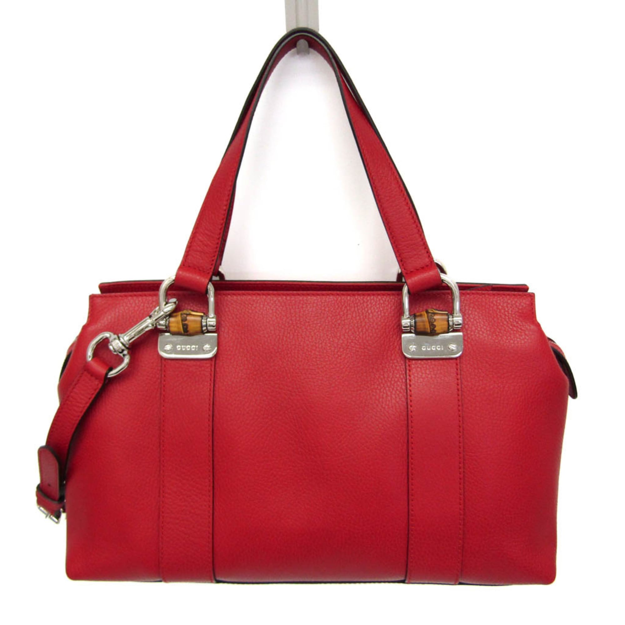 Rakuten - グッチ(Gucci) バンブー 355772 レディース レザー ハンドバッグ,ショルダーバッグ レッド【中古】