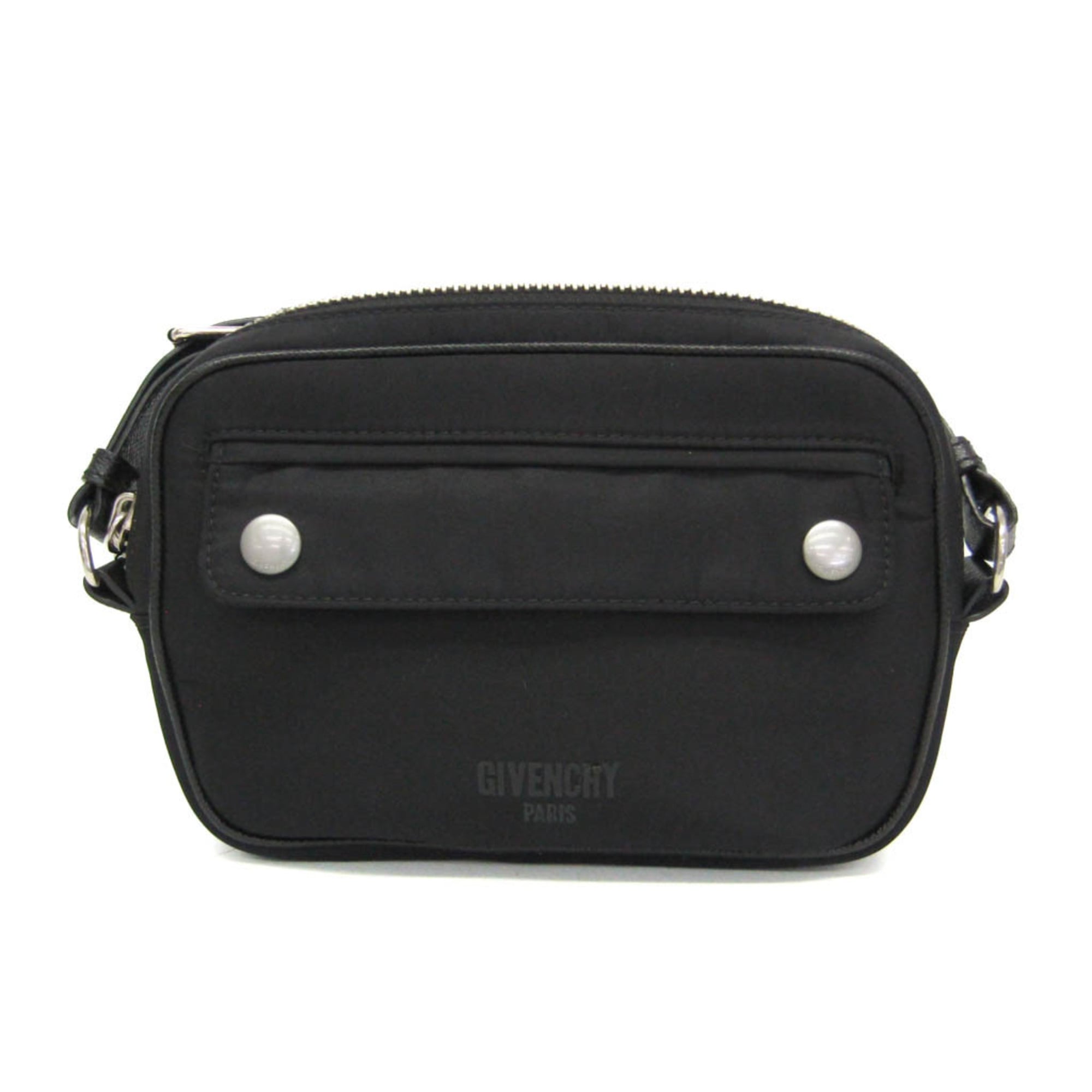 Rakuten - ジバンシィ(Givenchy) エッセンシャル メンズ,レディース ナイロン,レザー ショルダーバッグ ブラック【中古】