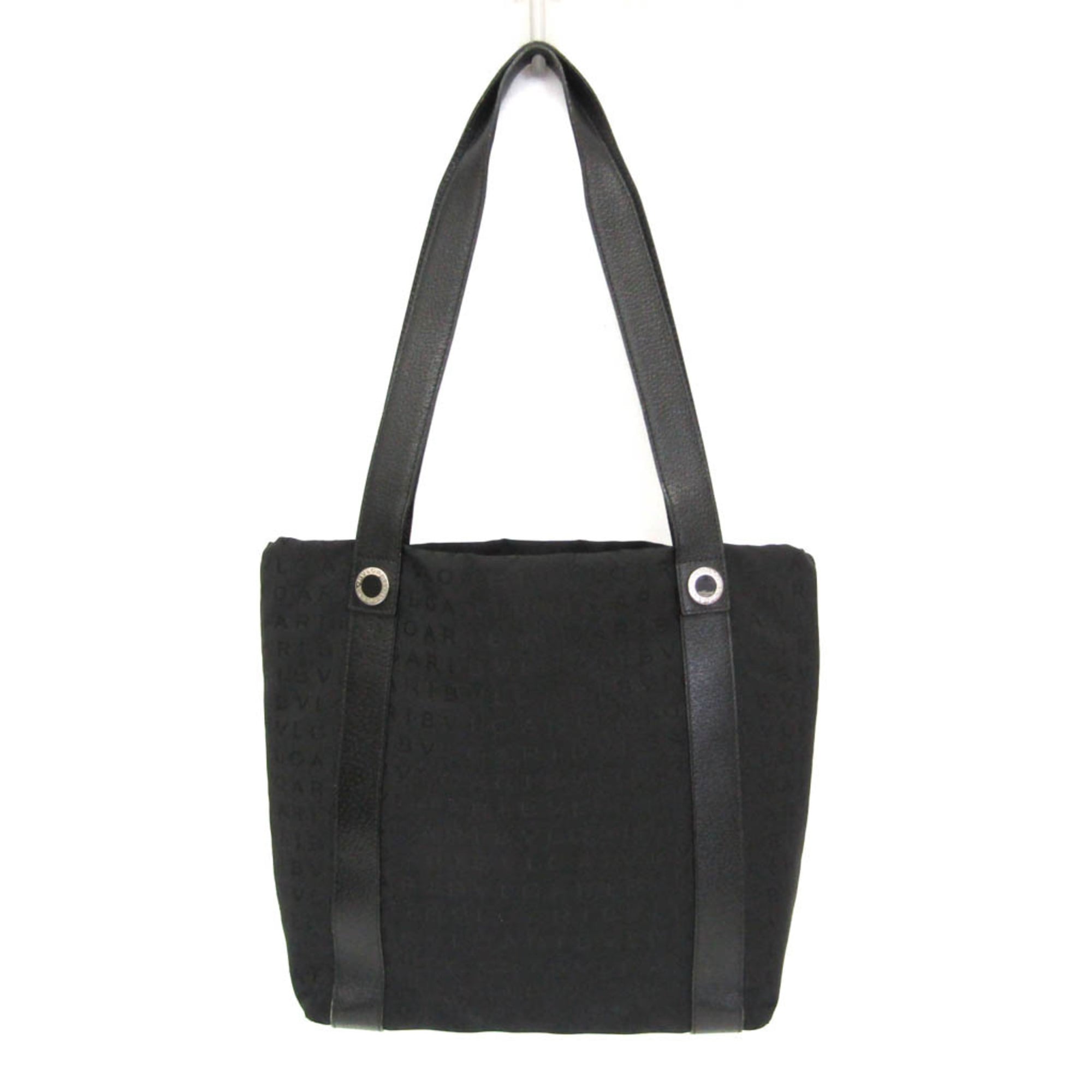 ブルガリ(Bvlgari) ロゴマニア Agatha Shopping Medium レディース キャンバス トートバッグ ブラック