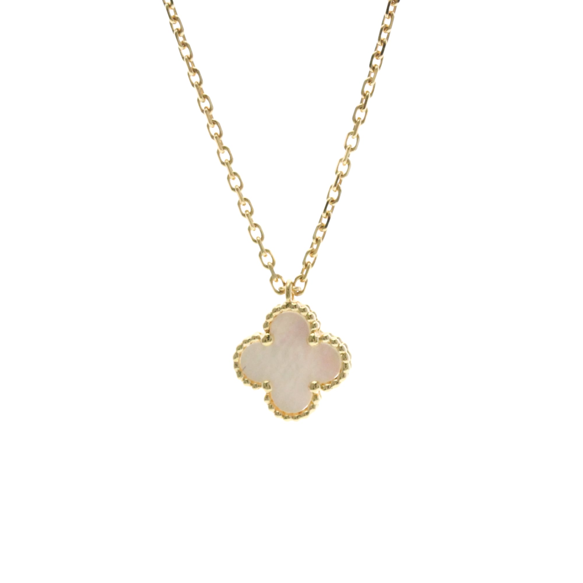 Rakuten - ヴァン・クリーフ＆アーペル(Van Cleef & Arpels) K18イエローゴールド(K18YG) マザーオブパール レディース,メンズ ファッション ネックレス (ゴールド) スウィート アルハンブラ ネックレス【中古】