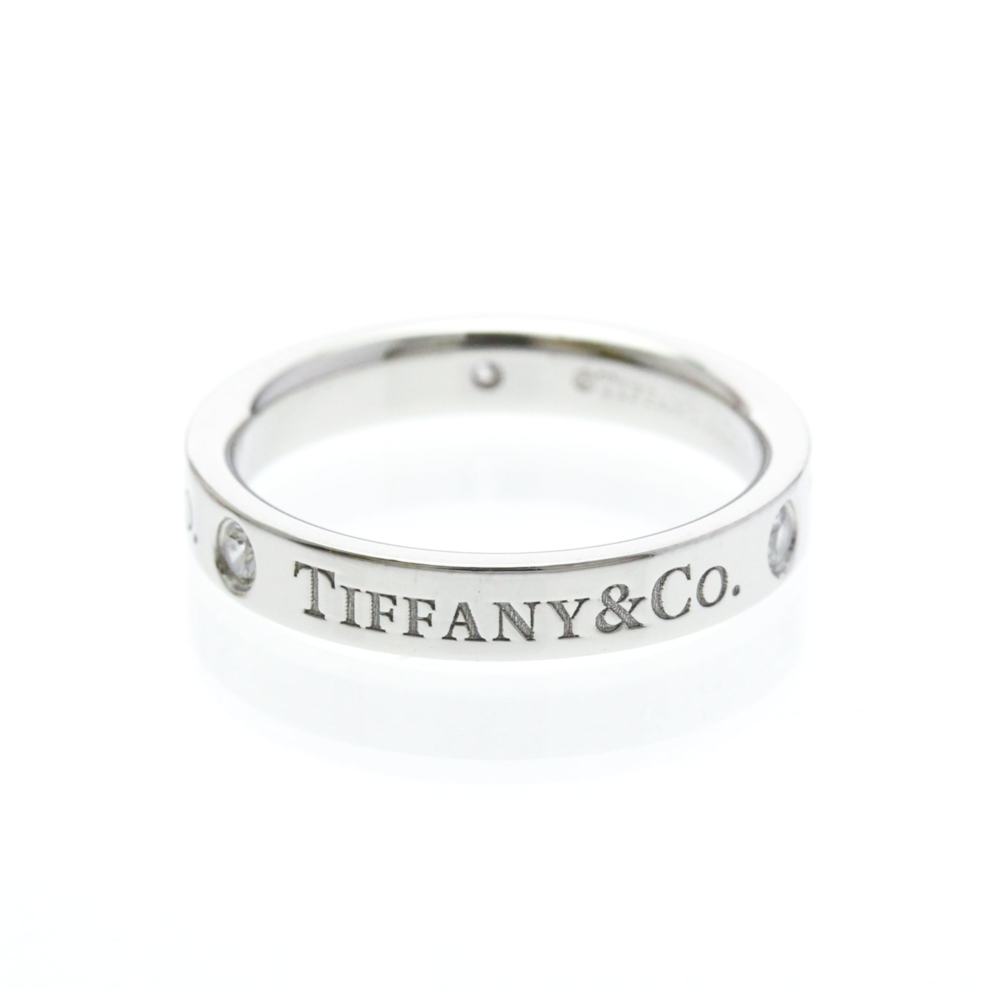 Rakuten - ティファニー(Tiffany) フラットバンドリング 3P ダイヤモンド プラチナ ファッション ダイヤモンド バンドリング シルバー【中古】