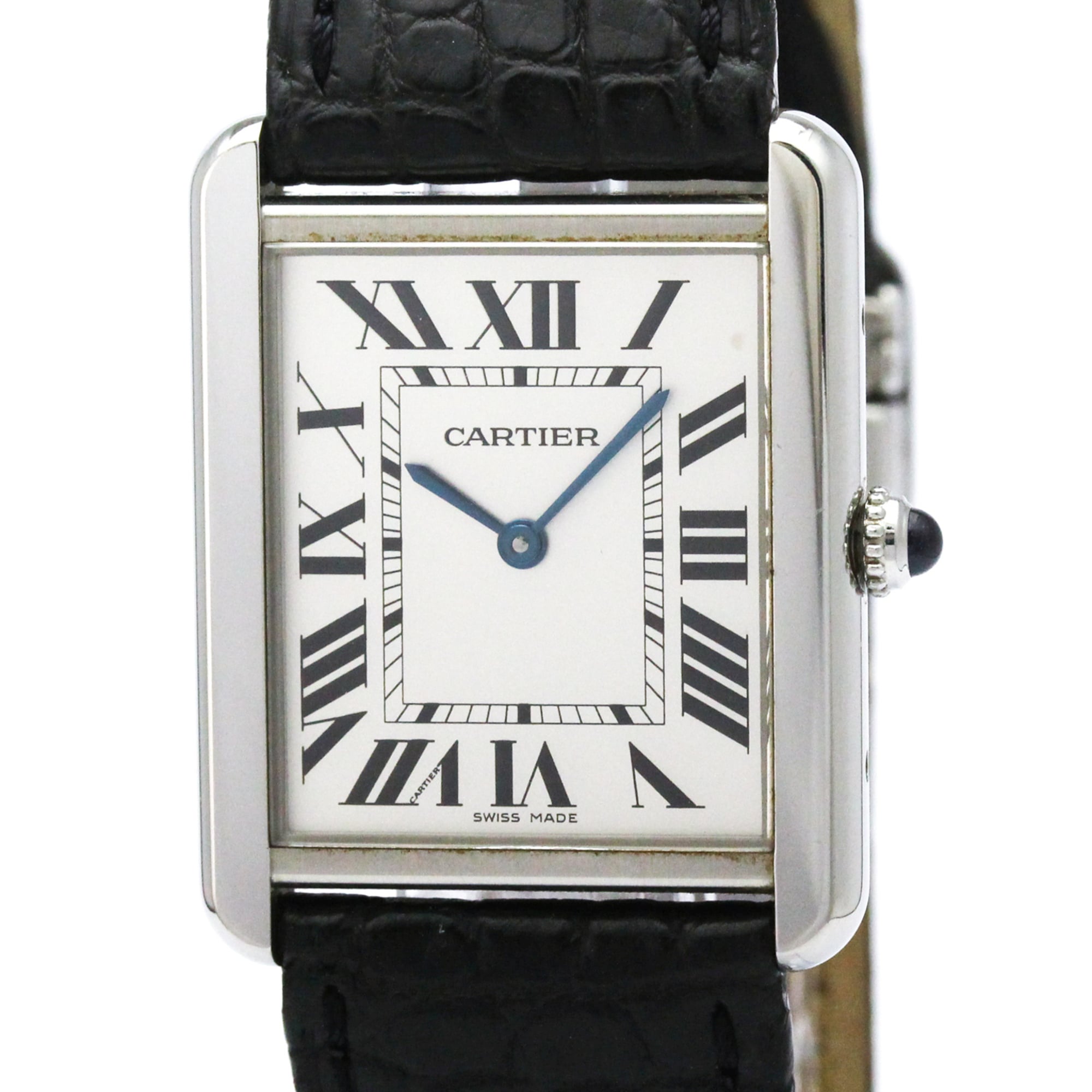 カルティエ (CARTIER) タンクソロ LM ステンレススチール レザー クォーツ メンズ ...