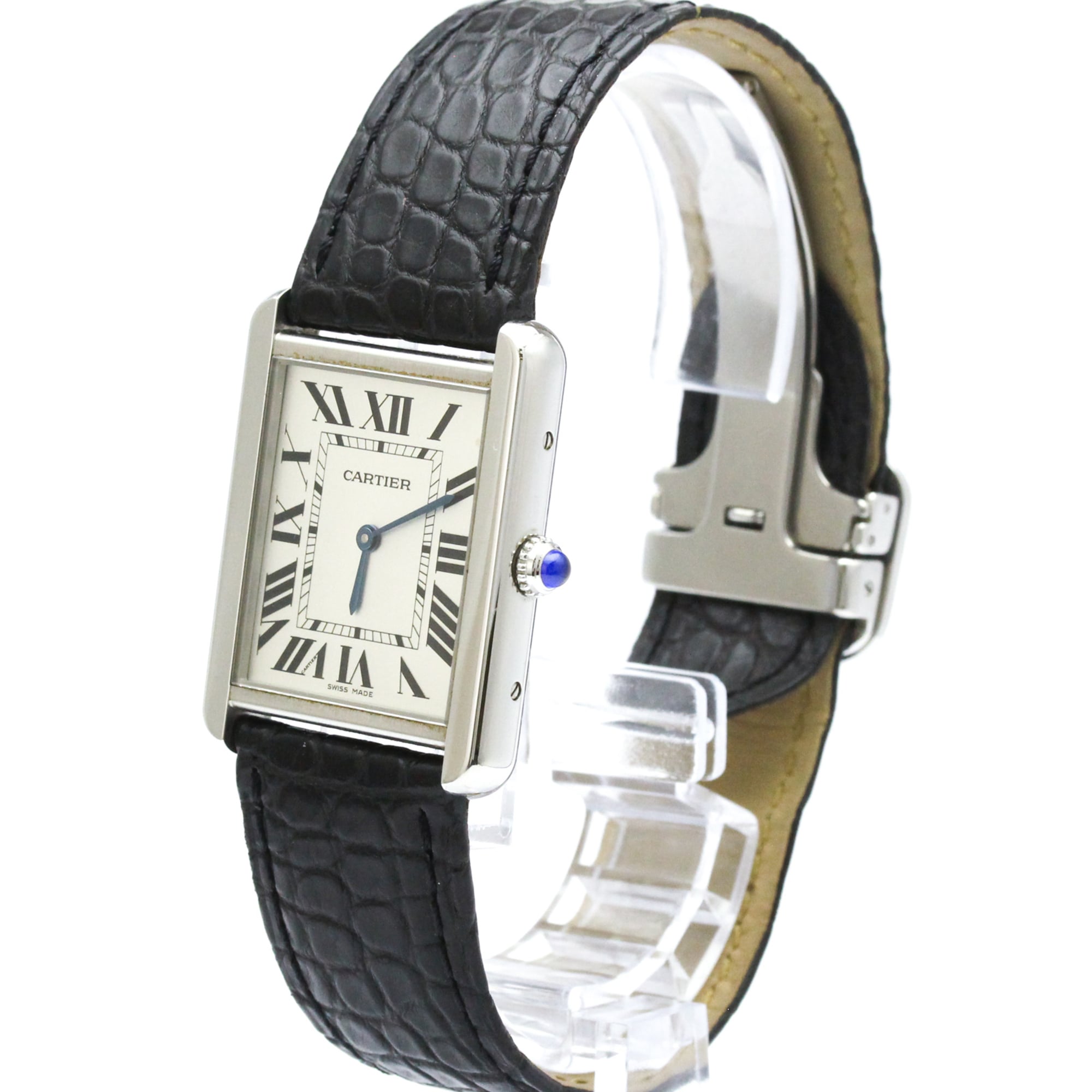 カルティエ (CARTIER) タンクソロ LM ステンレススチール レザー クォーツ メンズ ...