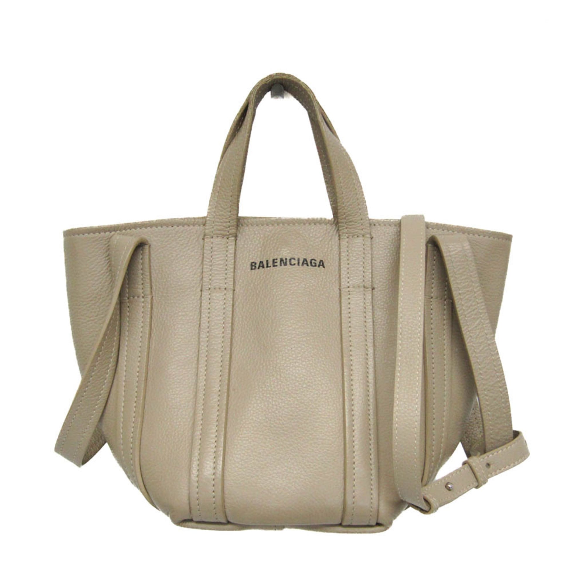 Rakuten - バレンシアガ(Balenciaga) エブリデイ XS ノースサウス 672793 レディース レザー トートバッグ ベージュ【中古】