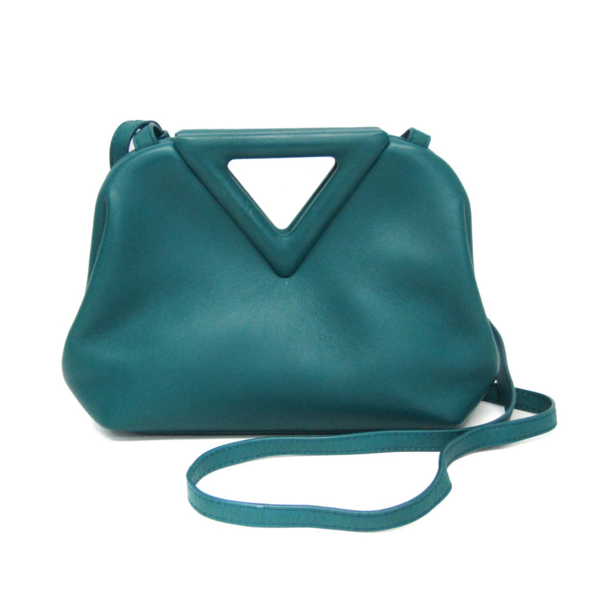 Rakuten - ボッテガ・ヴェネタ(Bottega Veneta) ポイント スモール メンズ,レディース レザー ハンドバッグ,ショルダーバッグ グリーン【中古】
