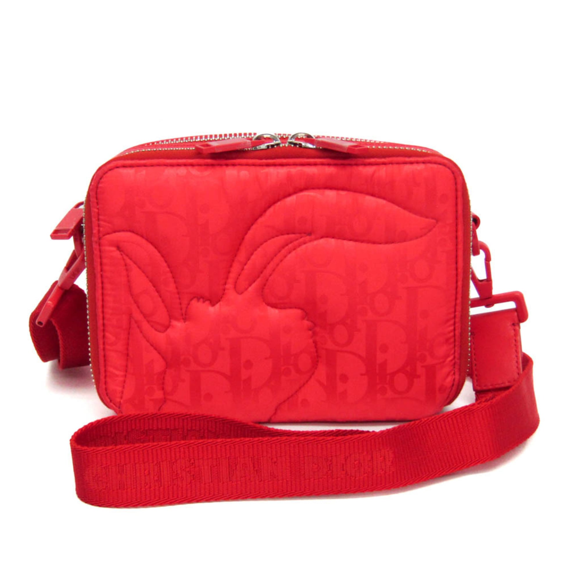 Rakuten - クリスチャン・ディオール(Christian Dior) ERLコラボ ミラージュ レディース ナイロン,レザー ショルダーバッグ レッド【中古】