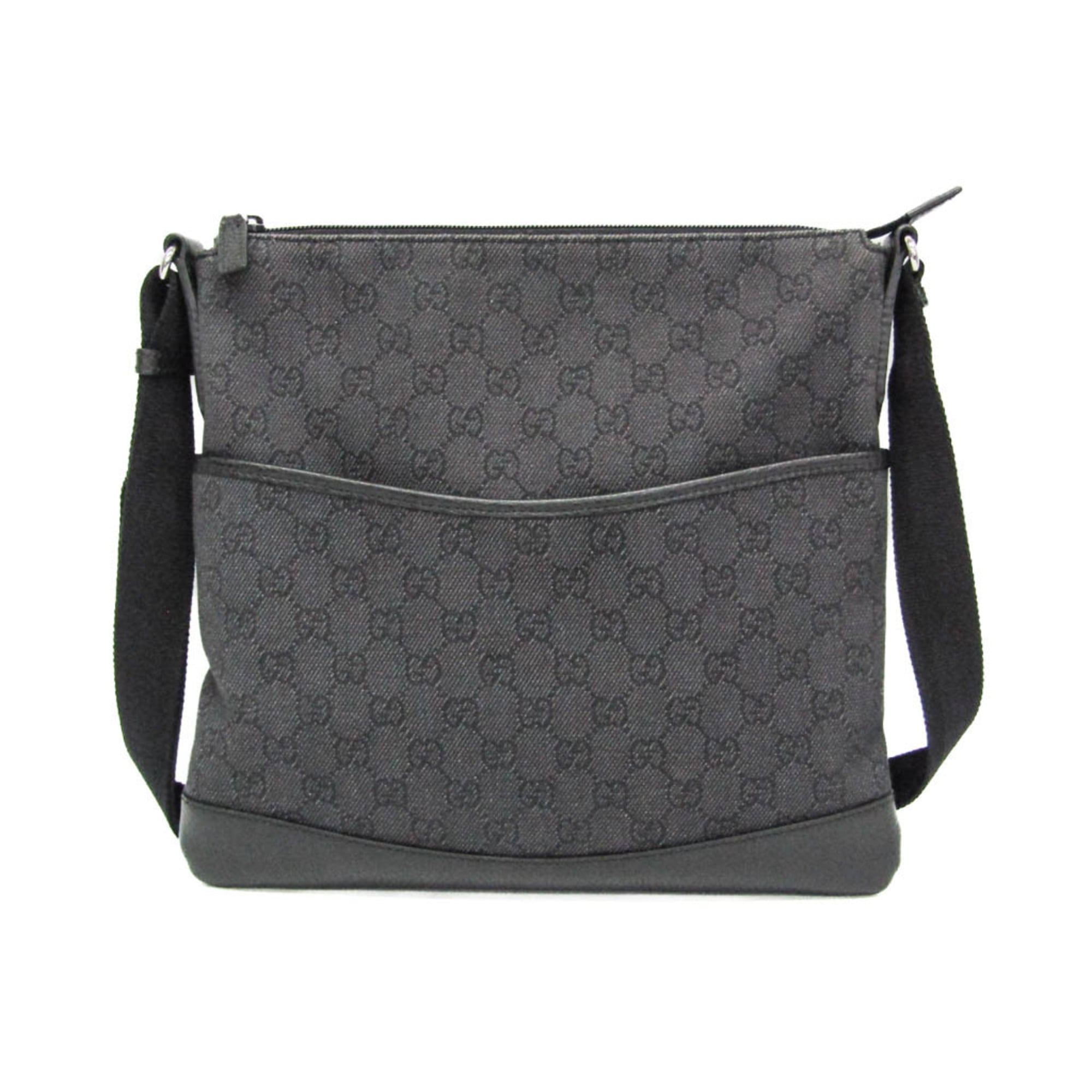 Rakuten - グッチ(Gucci) GGキャンバス 509635 レディース,メンズ GGキャンバス,レザー メッセンジャーバッグ,ショルダーバッグ ブラック【中古】
