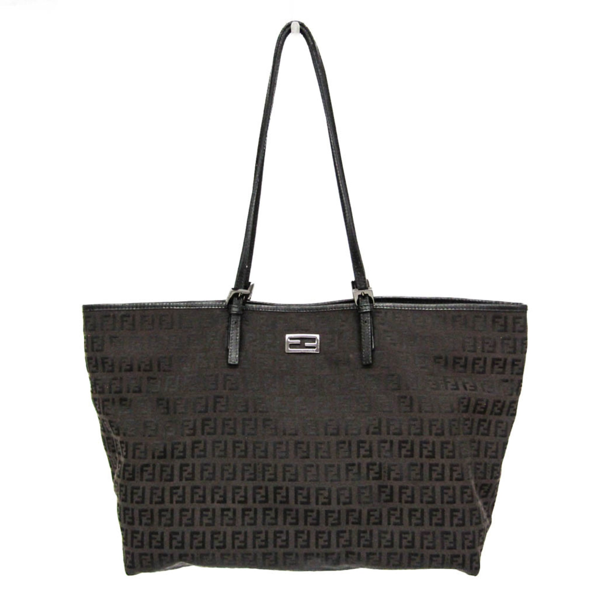 Rakuten - フェンディ(Fendi) ズッキーノ 8BH127 レディース ズッキーノ,レザー トートバッグ ダークブラウン【中古】