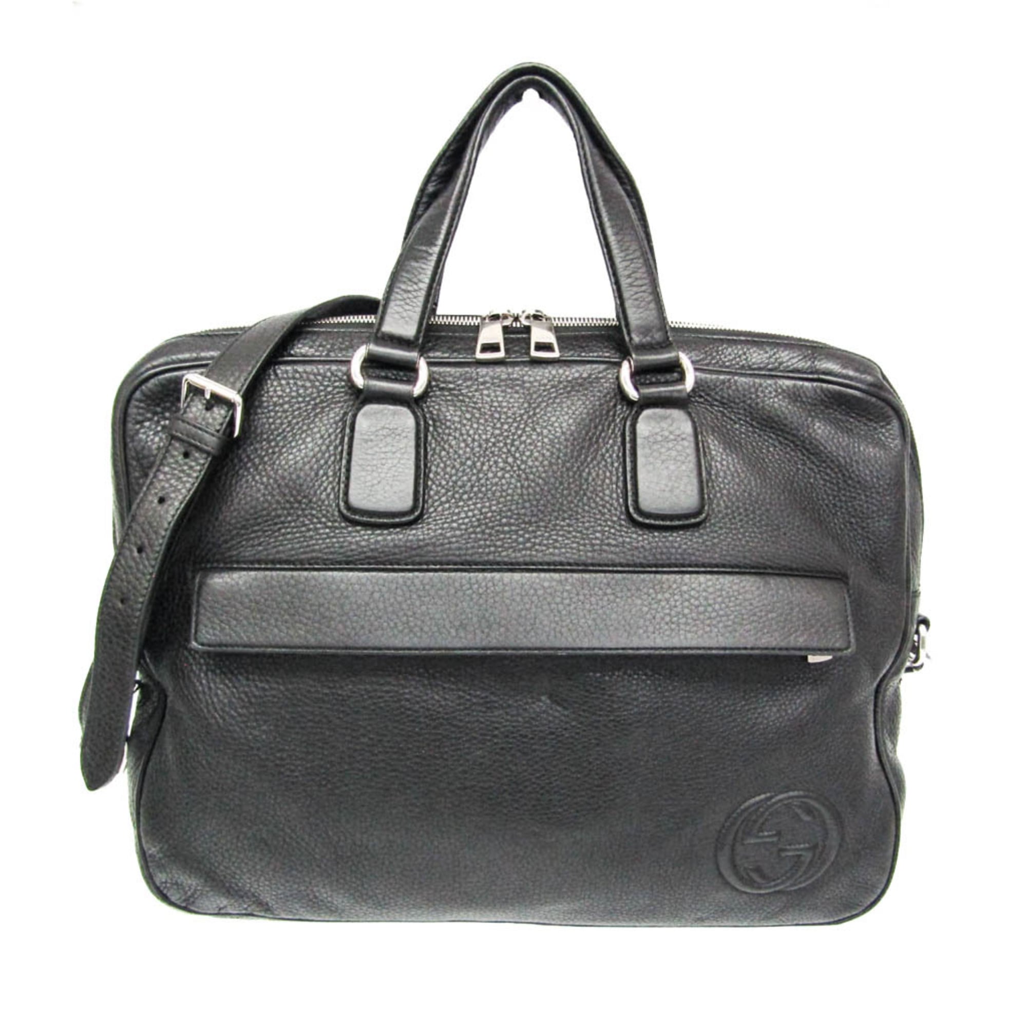 Rakuten - グッチ(Gucci) インターロッキングG 322057 メンズ レザー ブリーフケース,ドキュメントケース ブラック【中古】