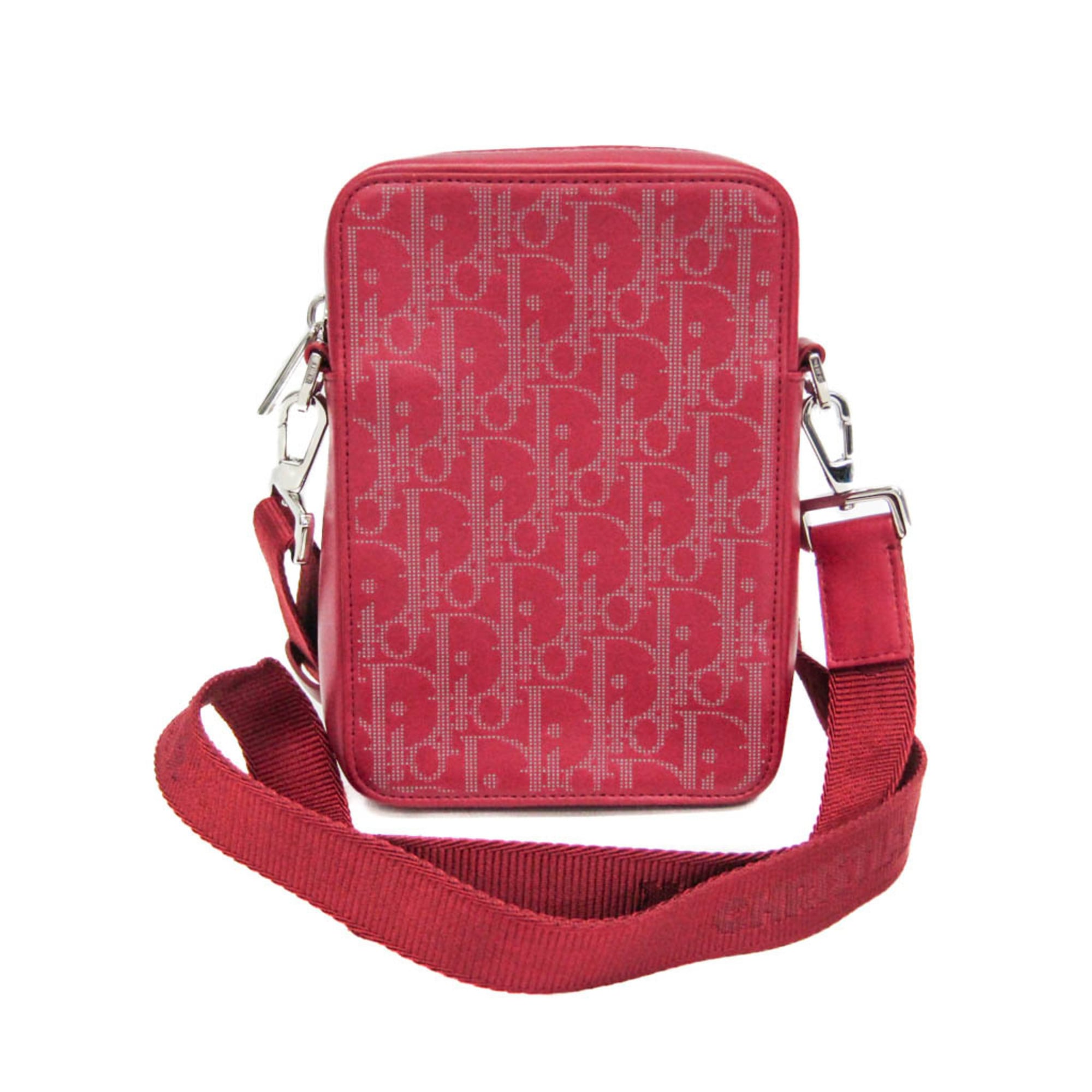 Rakuten - クリスチャン・ディオール(Christian Dior) オブリーク 2ESBC265CLP メンズ,レディース レザー ショルダーバッグ レッド【中古】
