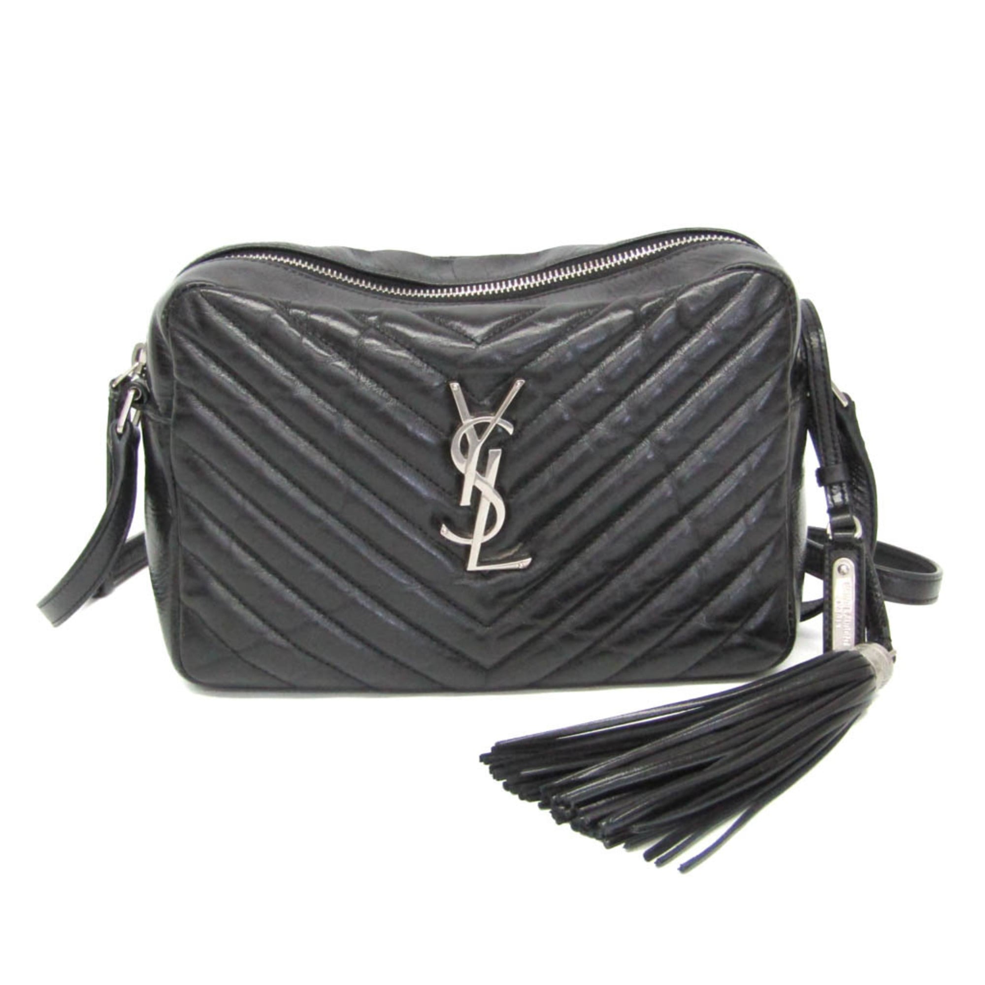 Rakuten - サン・ローラン(Saint Laurent) ルー Vステッチ 468537 レディース レザー ショルダーバッグ ブラック【中古】