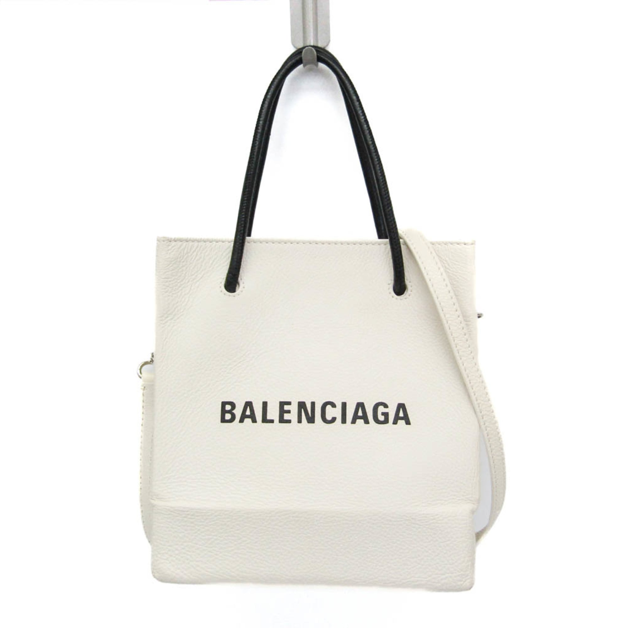 Rakuten - バレンシアガ(Balenciaga) エブリデイ ショッピングトート XXS 528655 レディース レザー ショルダーバッグ,トートバッグ ホワイト【中古】