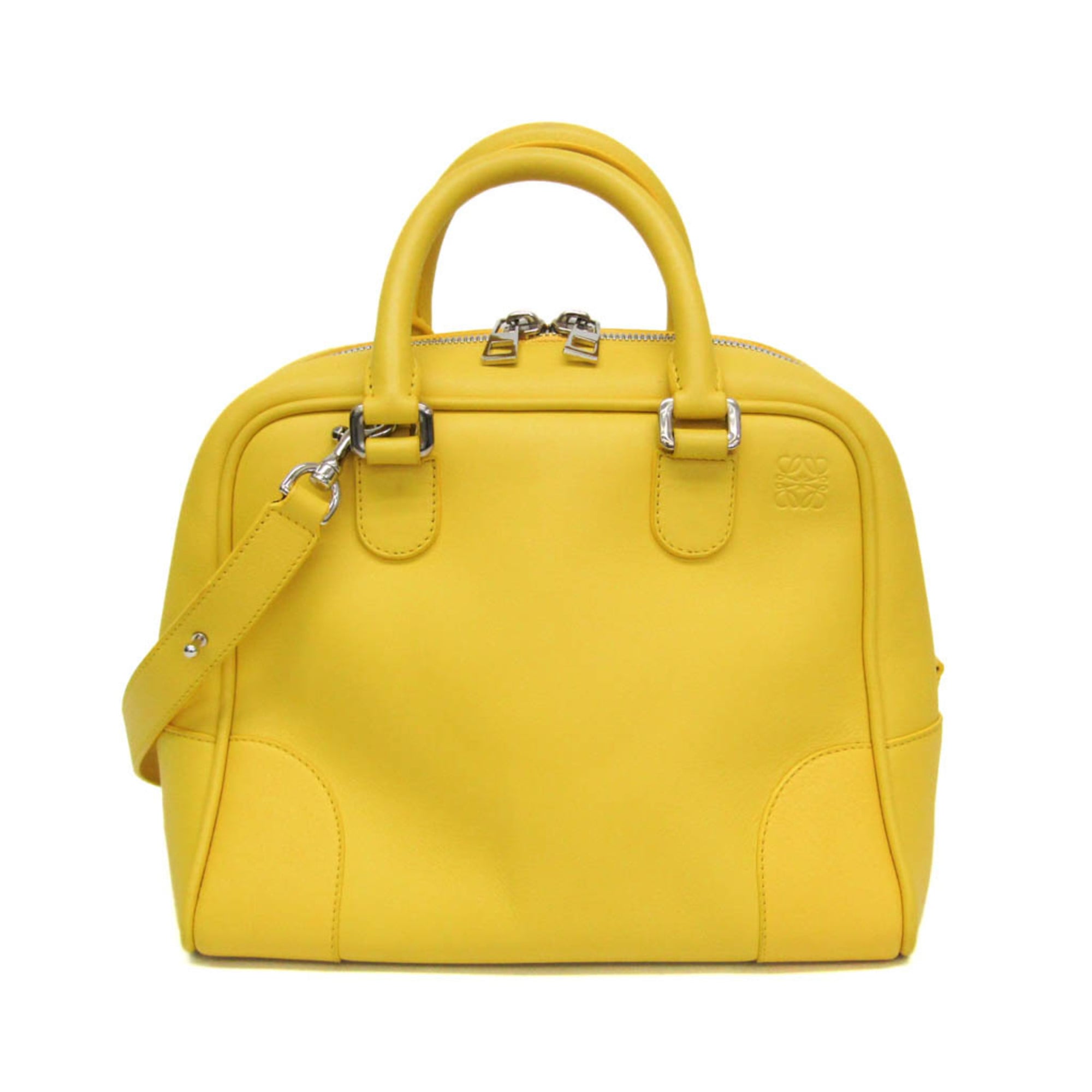 Rakuten - ロエベ(Loewe) アマソナ 75 ミディアム 301.30.L03 レディース,メンズ レザー ハンドバッグ,ショルダーバッグ イエロー【中古】