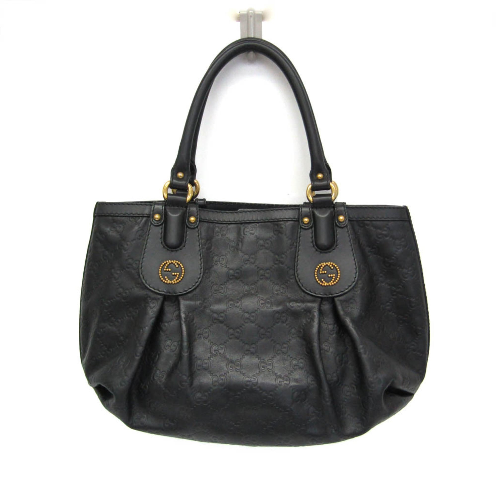 Rakuten - グッチ(Gucci) グッチッシマ インターロッキングG スカーレット 269953 レディース レザー ハンドバッグ,トートバッグ ブラック【中古】