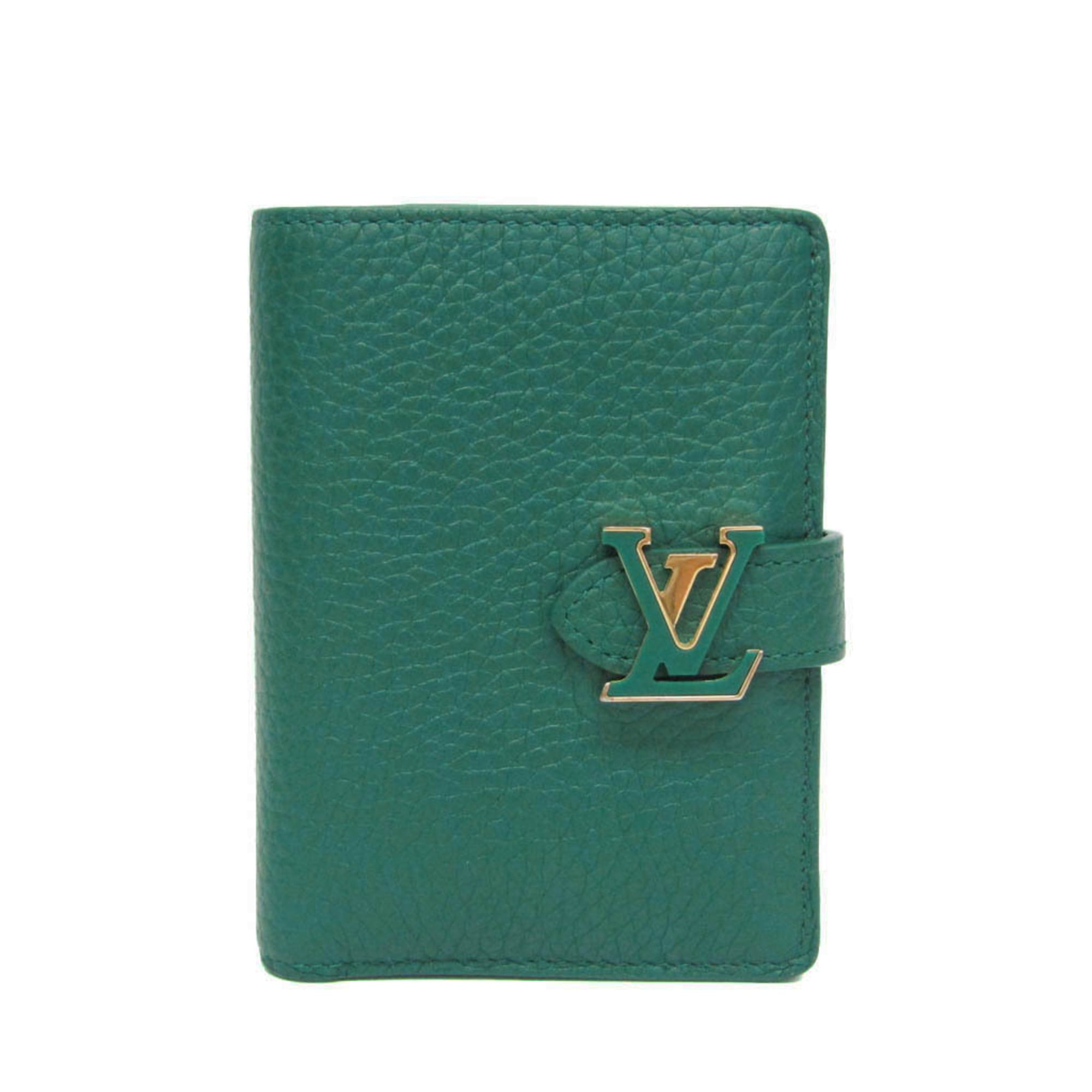 Rakuten - ルイ・ヴィトン(Louis Vuitton) トリヨン ヴェルティカル ウォレット コンパクト M82438 レディース トリヨンレザー 財布（二つ折り） グリーン【中古】