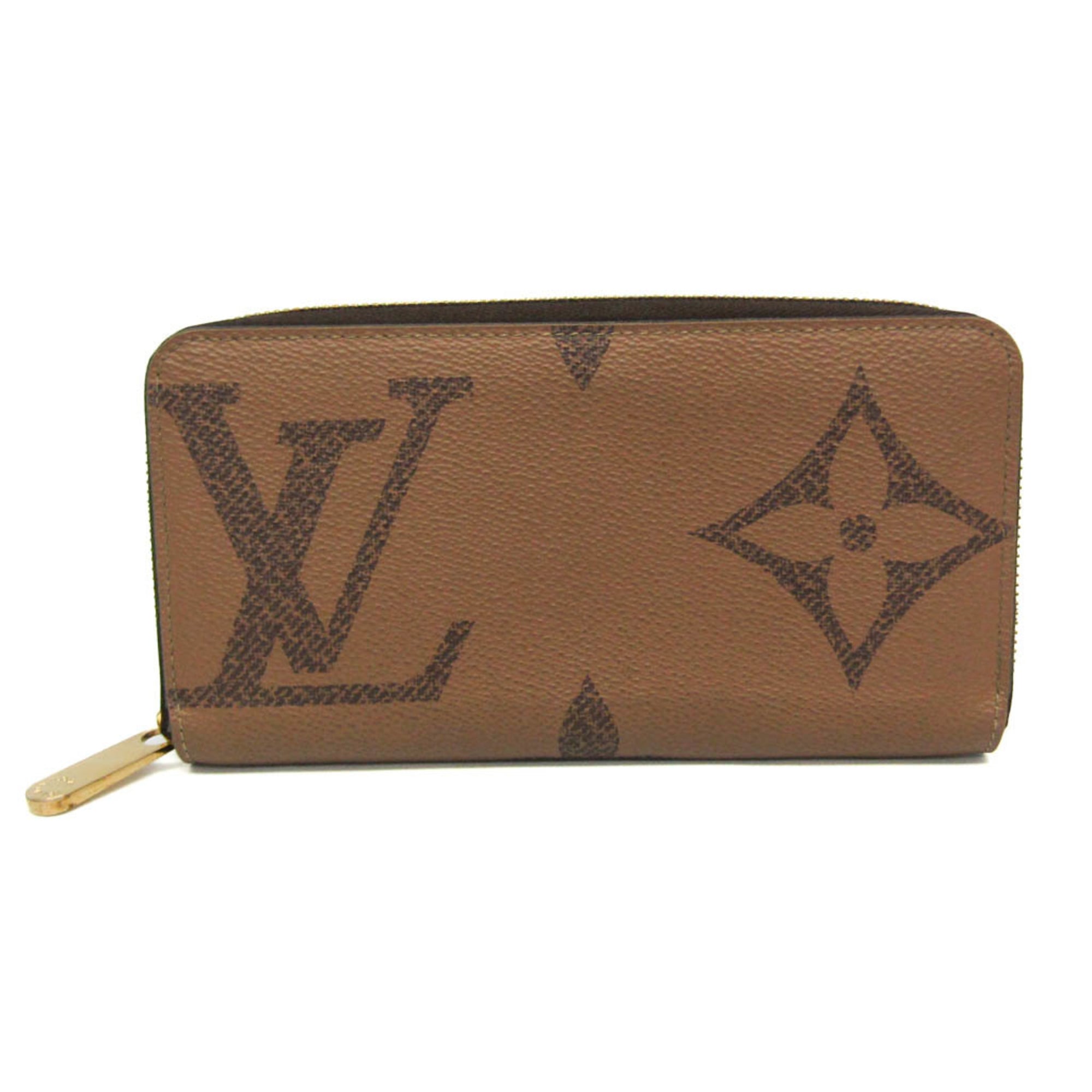 Rakuten - ルイ・ヴィトン(Louis Vuitton) モノグラム・リバース ジッピー・ウォレット モノグラムジャイアント M69353 レディース モノグラム・リバース 財布（二つ折り） ブラウン【中古】