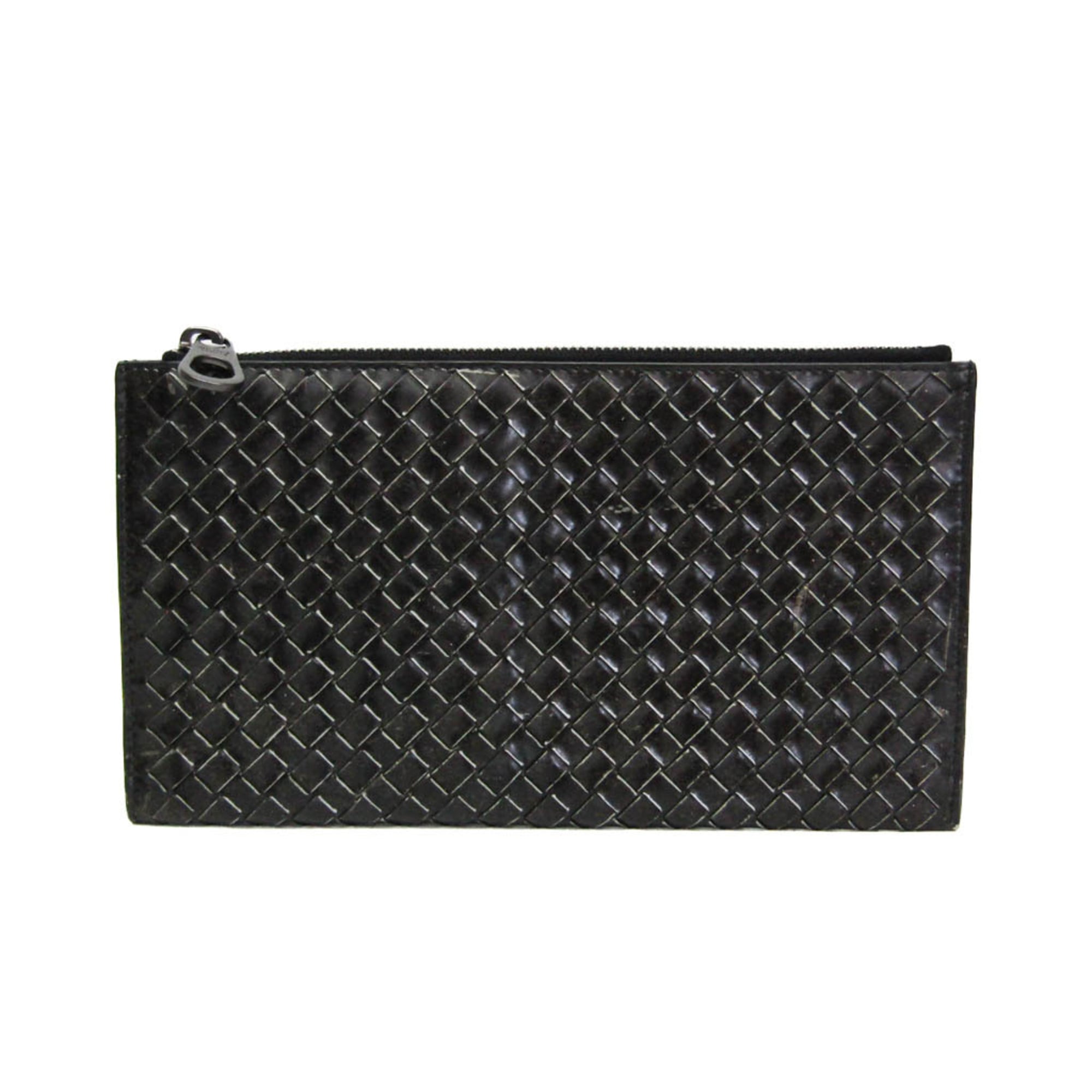 Rakuten - ボッテガ・ヴェネタ(Bottega Veneta) イントレチャート 506323 レディース,メンズ レザー クラッチバッグ,ポーチ ブラック【中古】