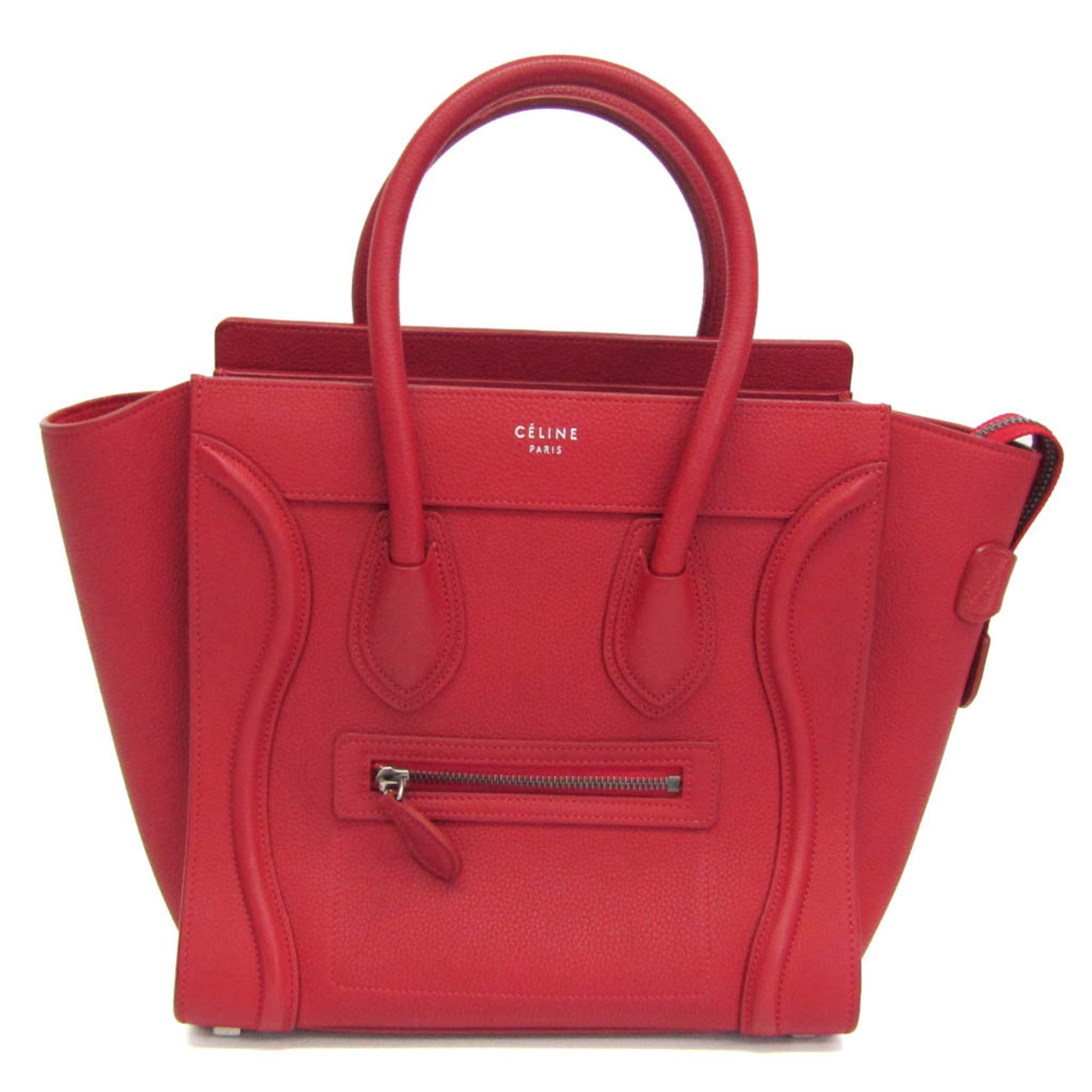 Rakuten - セリーヌ(Celine) ラゲージ マイクロショッパー 167793 レディース レザー ハンドバッグ レッド【中古】