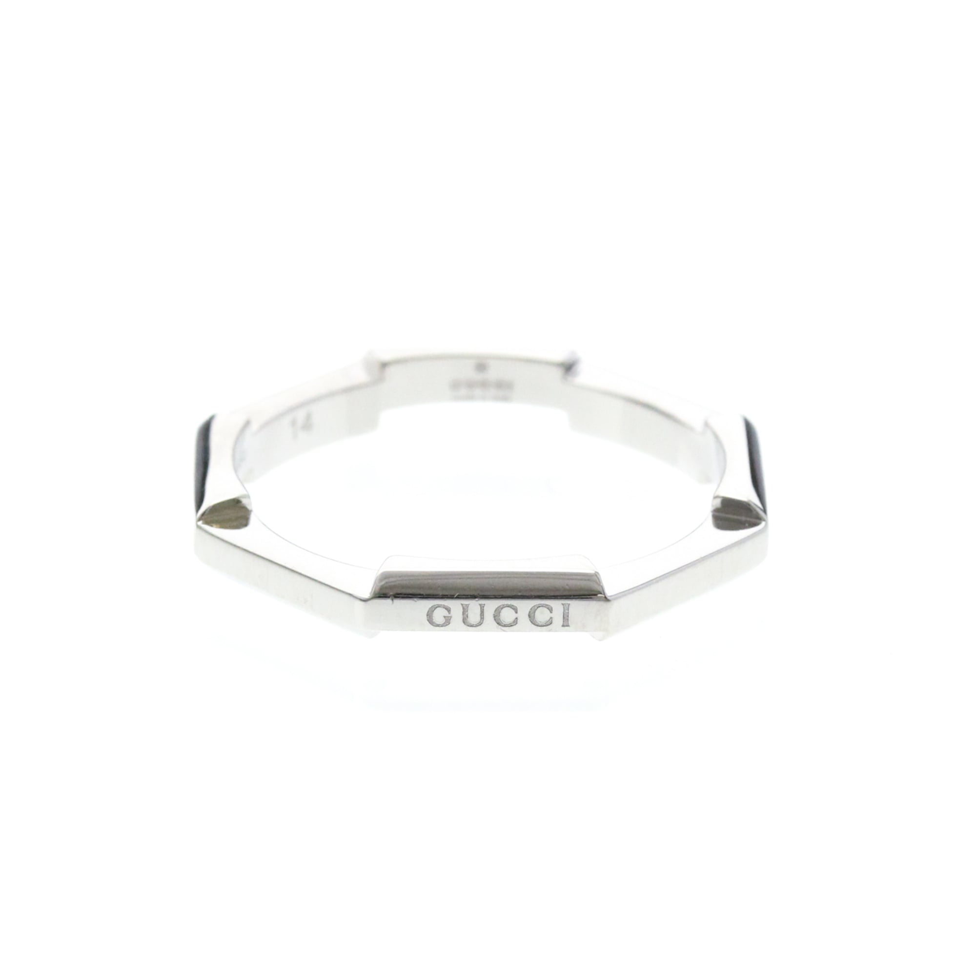 Rakuten - グッチ(Gucci) オクタゴン リング プラチナ ファッション 無し バンドリング シルバー【中古】