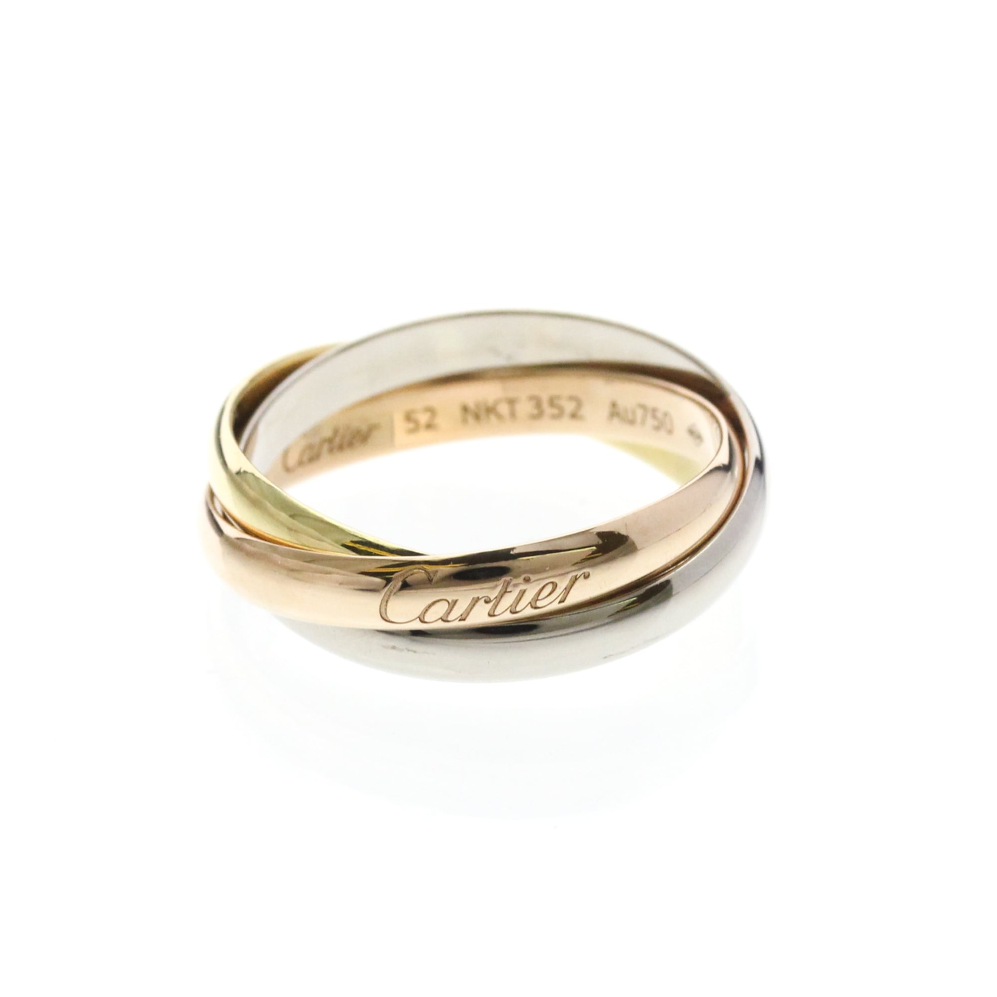 Rakuten - カルティエ(Cartier) トリニティリング K18イエローゴールド(K18YG),K18ピンクゴールド(K18PG),K18ホワイトゴールド(K18WG) ファッション 無し バンドリング ゴールド【中古】