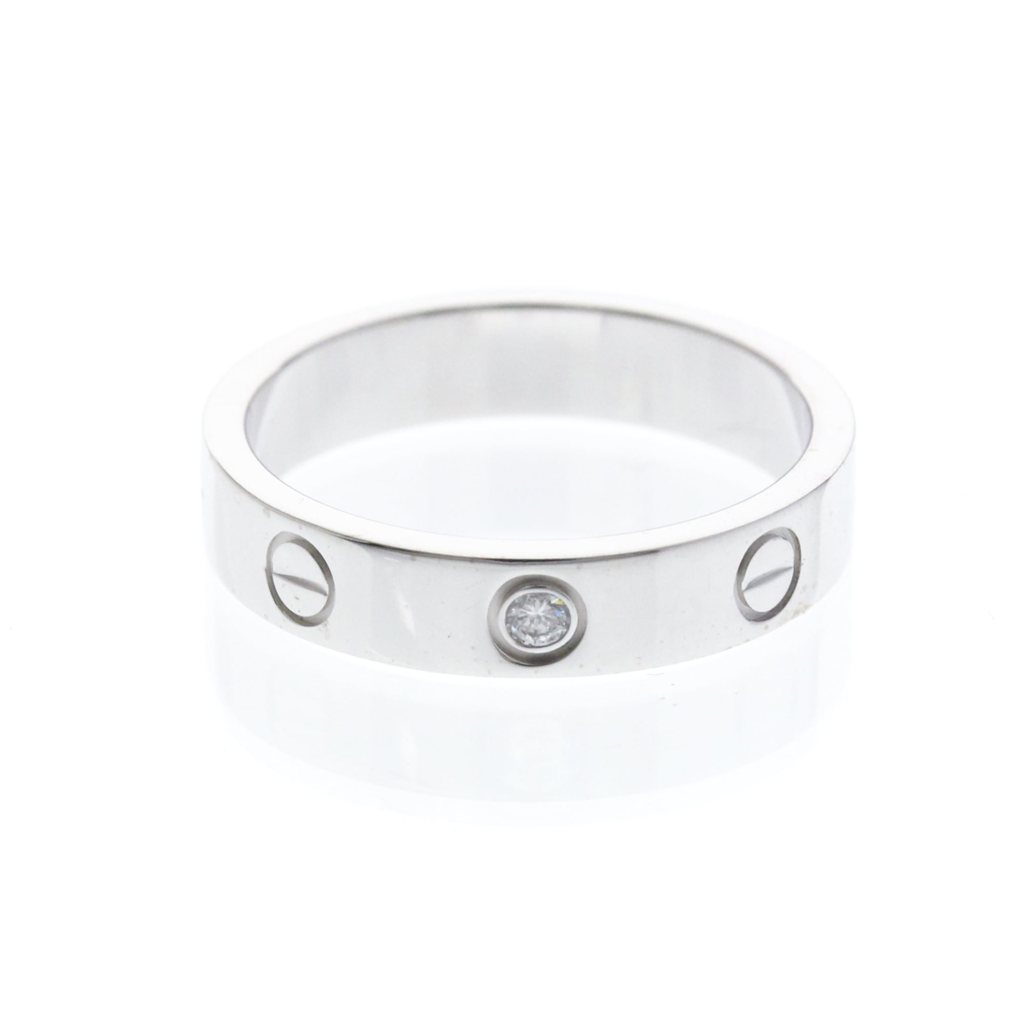 Rakuten - カルティエ(Cartier) ミニラブリング 1P ダイヤモンド K18ホワイトゴールド(K18WG) ファッション ダイヤモンド バンドリング シルバー【中古】