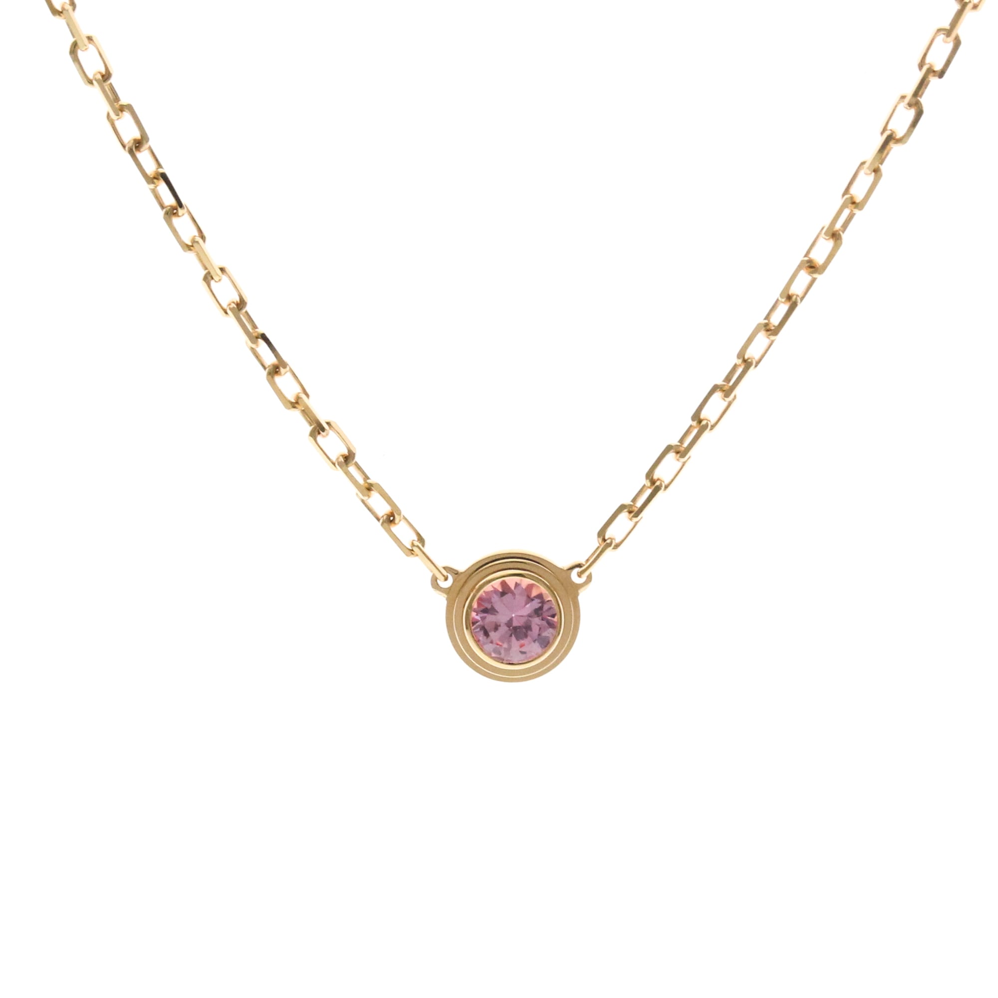 Rakuten - カルティエ(Cartier) K18ピンクゴールド(K18PG) サファイア メンズ,レディース ファッション ネックレス (ピンクゴールド(PG)) ダムール ピンクサファイア ネックレス【中古】