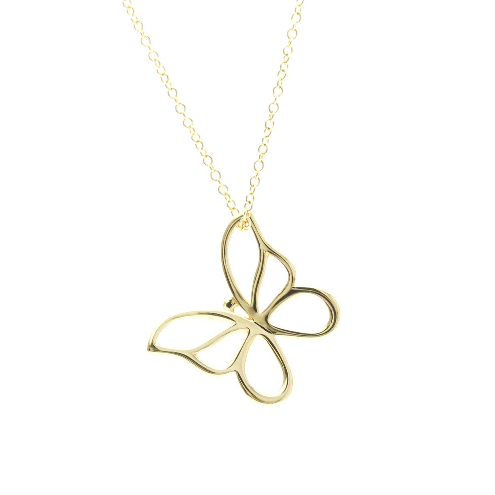 Tiffany & Co. K18 Yellow Gold (K18YG) Necklace (Gold) Butterfly Design - Men's/Women's Fashion Necklace (Used)
