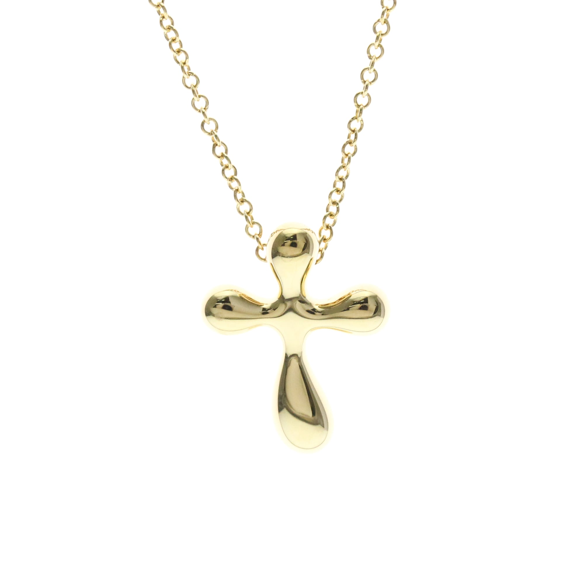 Rakuten - ティファニー(Tiffany) K18イエローゴールド(K18YG) 無し メンズ,レディース ファッション ネックレス (ゴールド) スモールクロスネックレス【中古】