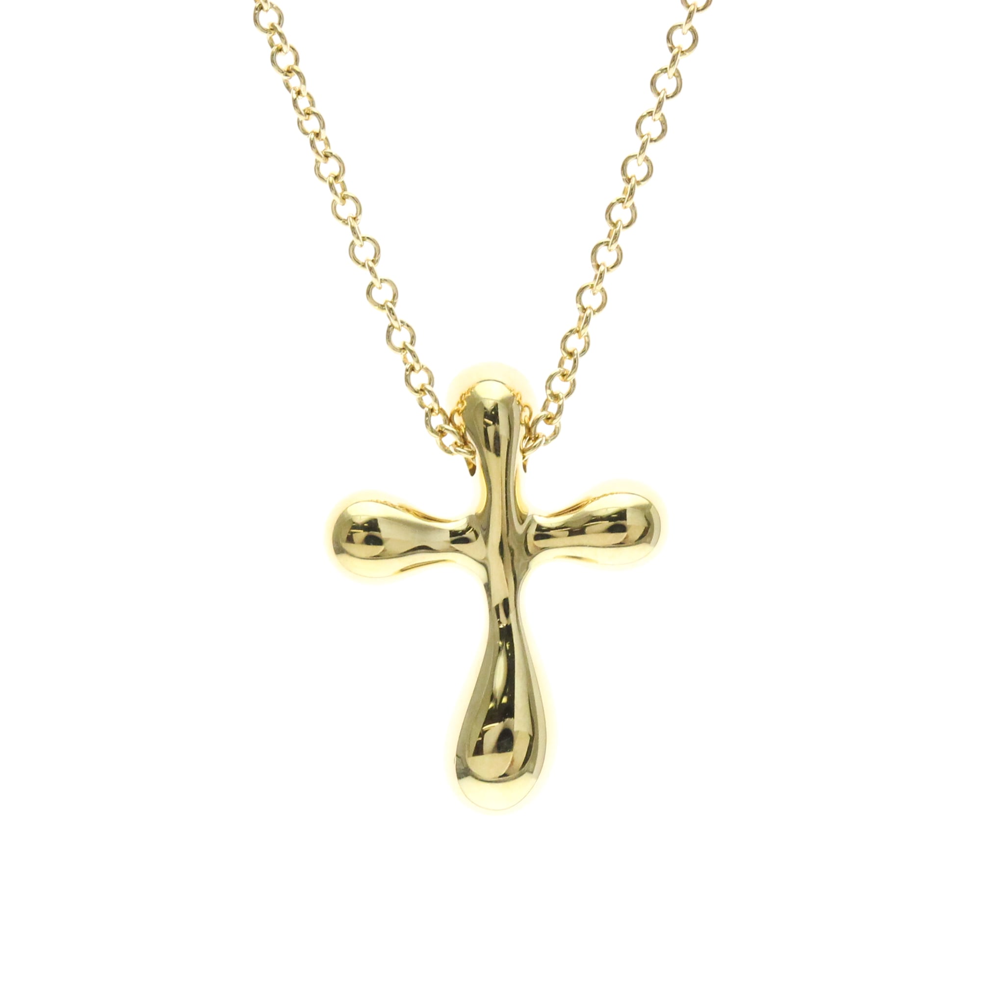 eLadyのティファニー(Tiffany) K18イエローゴールド(K18YG) 無し メンズ,レディース ファッション ネックレス (ゴールド) スモールクロスネックレス【中古】｜アングル2