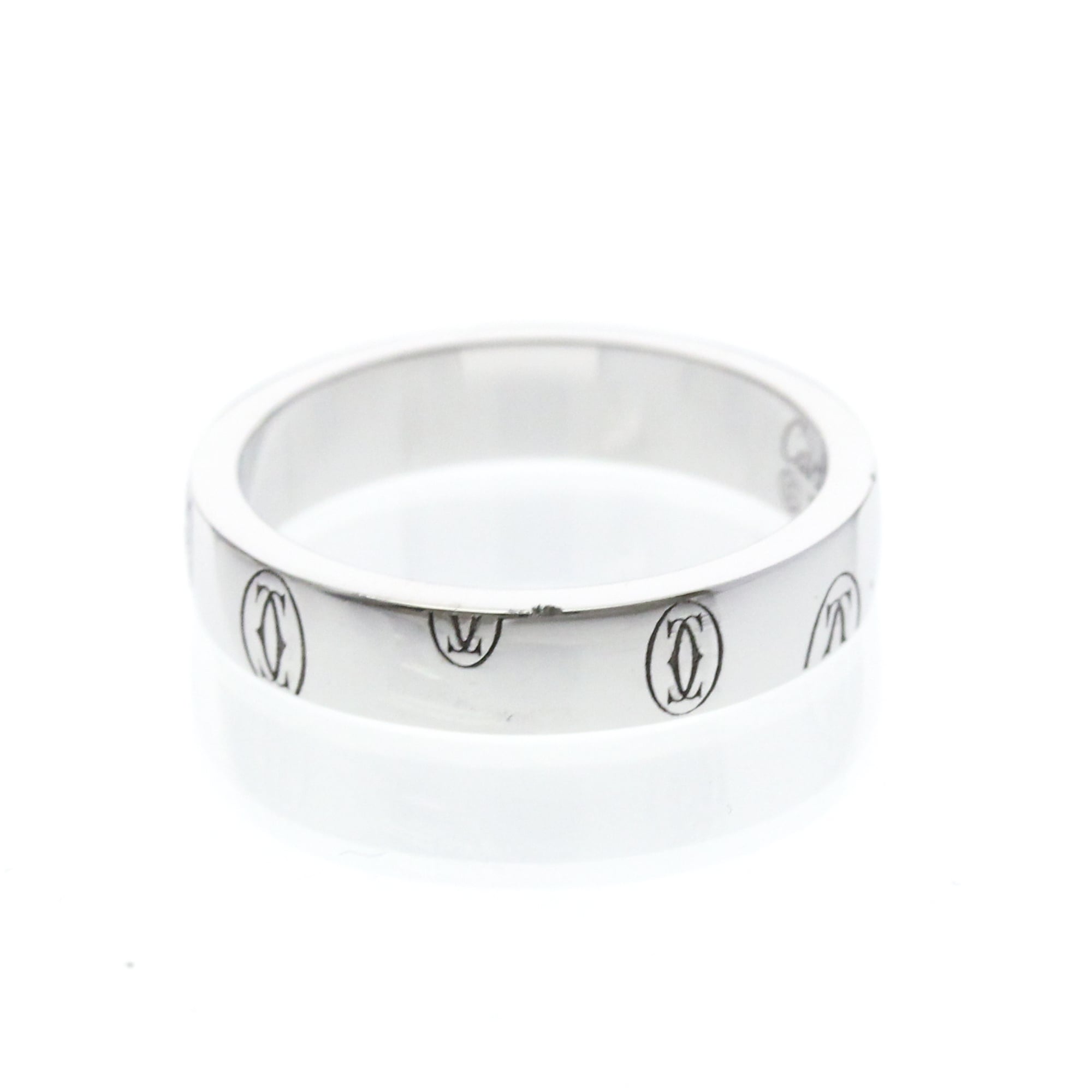 Rakuten - カルティエ(Cartier) ハッピーバースデーリング K18ホワイトゴールド(K18WG) ファッション 無し バンドリング シルバー【中古】