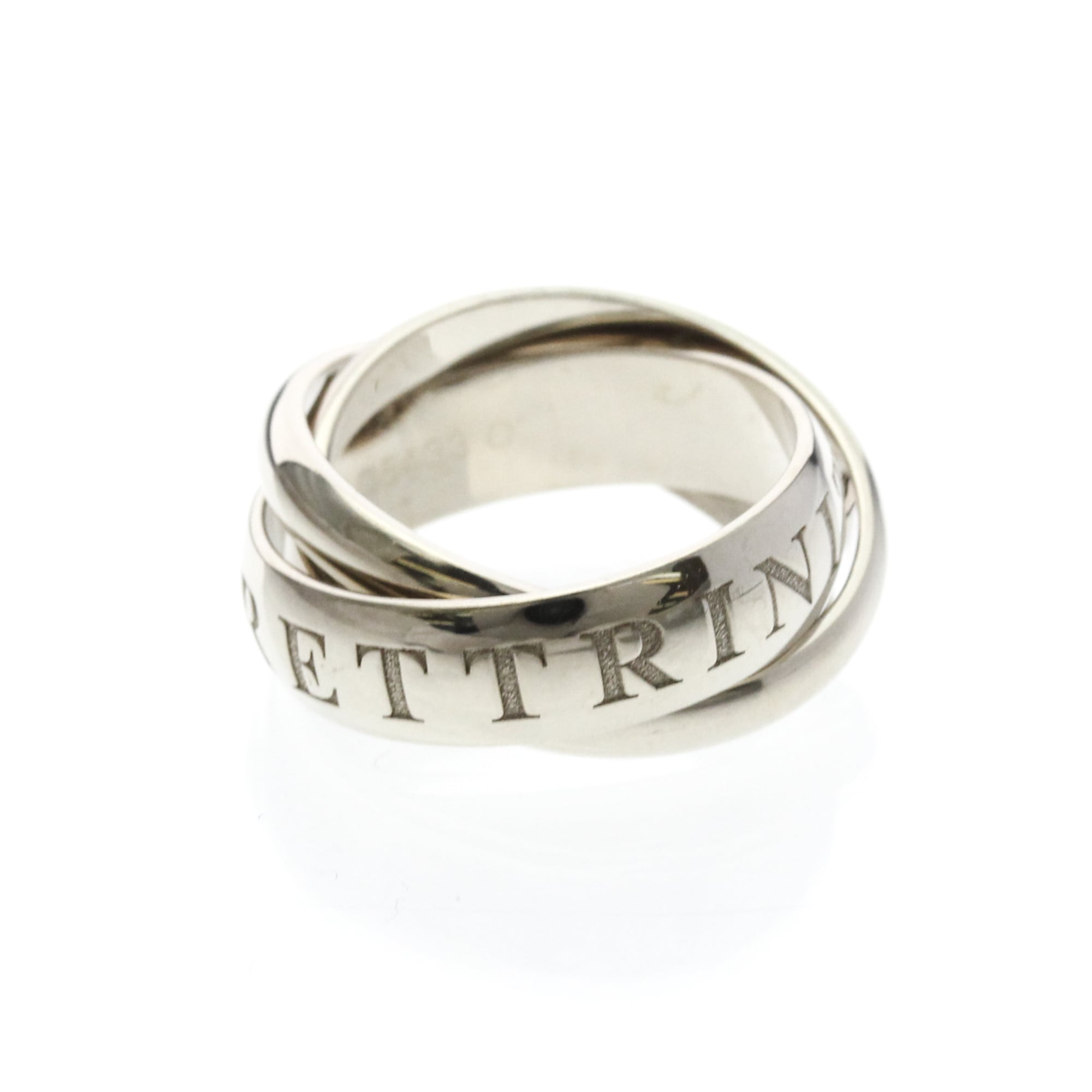 Rakuten - カルティエ(Cartier) トリニティリング クリスマス限定 K18ホワイトゴールド(K18WG) ファッション 無し バンドリング シルバー【中古】