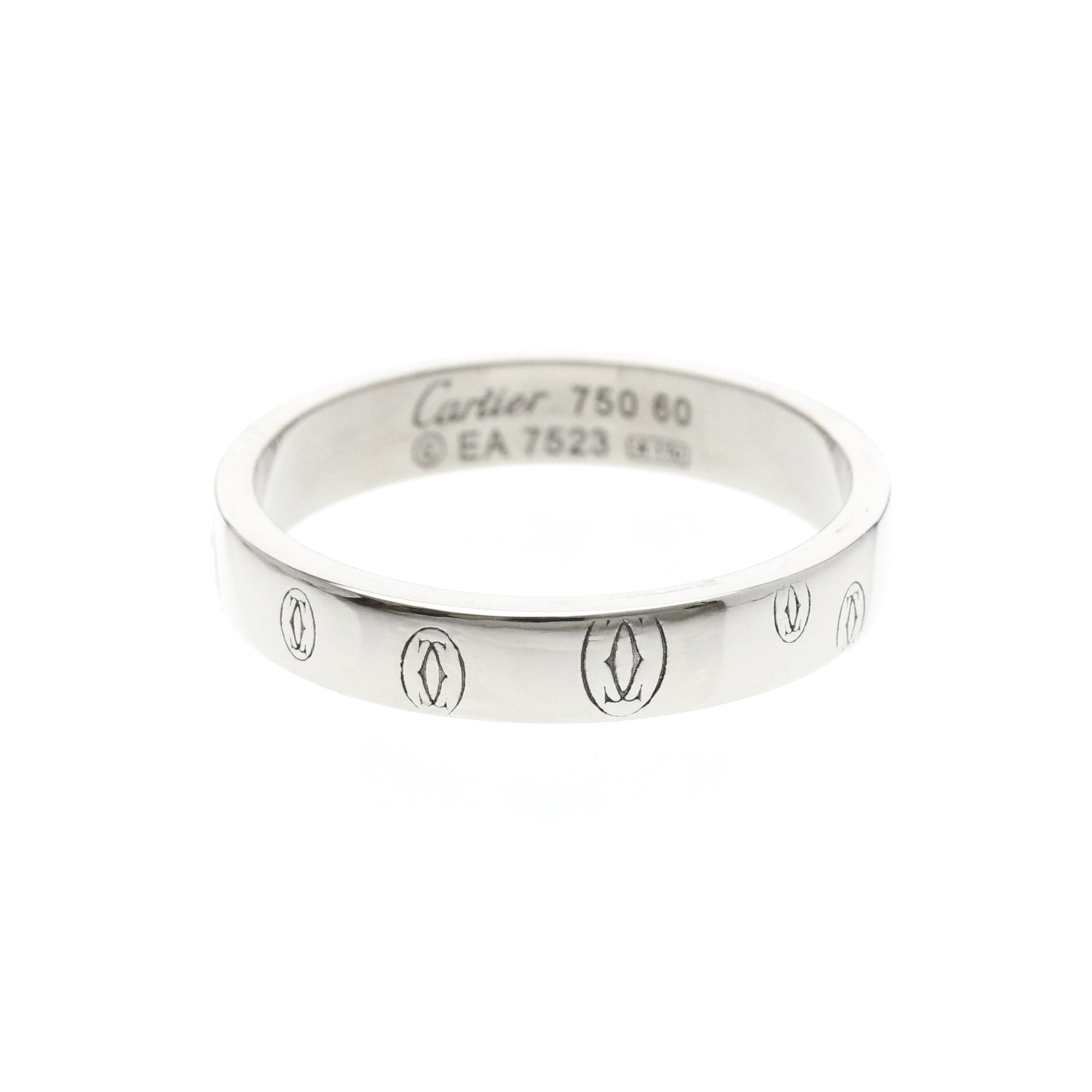 Rakuten - カルティエ(Cartier) ハッピーバースデーリング K18ホワイトゴールド(K18WG) ファッション 無し バンドリング シルバー【中古】