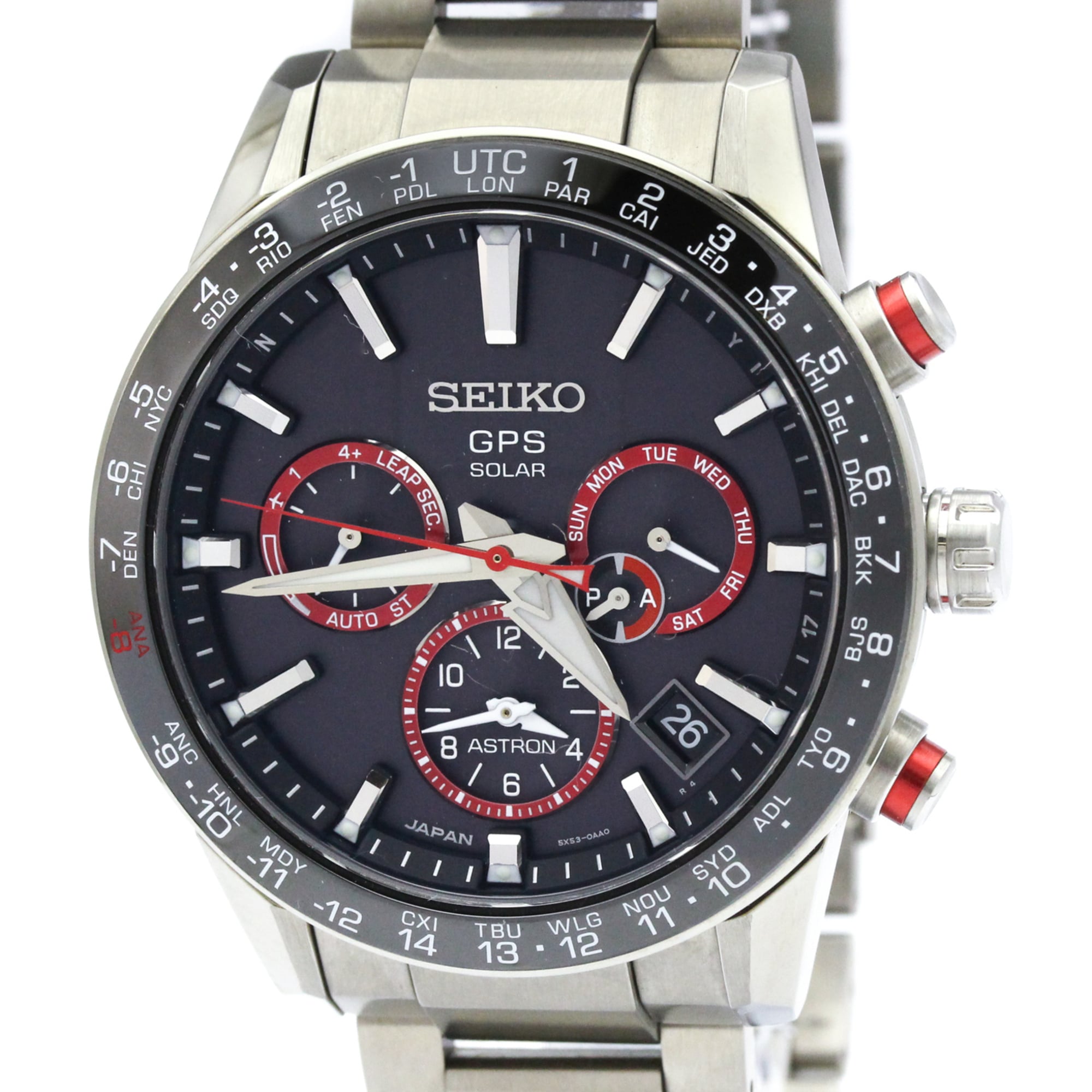 セイコー(SEIKO) アストロン セラミック ステンレススチール 電波ソーラー メンズ 時計 SBXC017(5X53-0AF0)【中古】