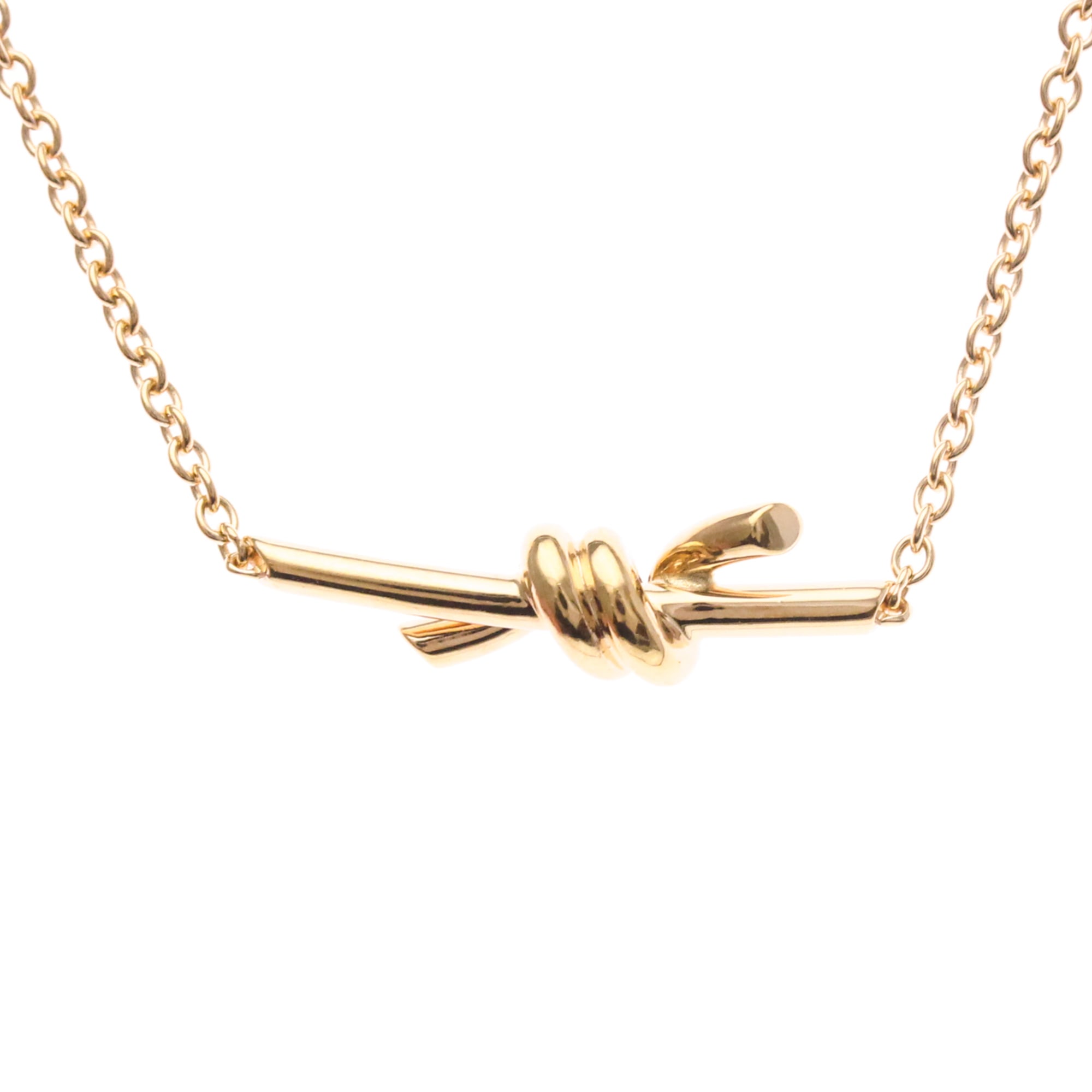 Rakuten - ティファニー(Tiffany) ノット チェーン ブレスレット K18ピンクゴールド(K18PG) 無し チャームブレスレット ピンクゴールド(PG)【中古】