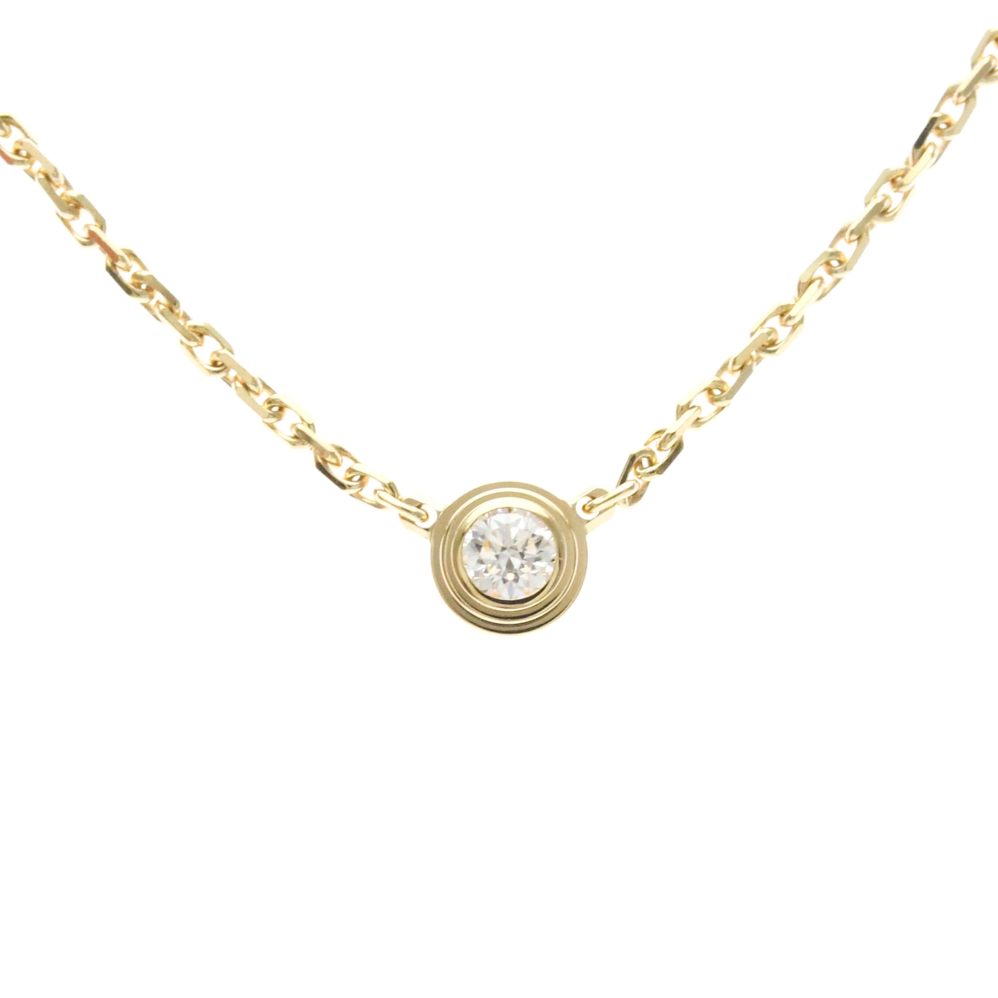 Cartier 18K Yellow Gold (K18YG) Diamond Men's/Women's Fashion Necklace (Gold) Damour Diamond Necklace XS [Pre-owned]
