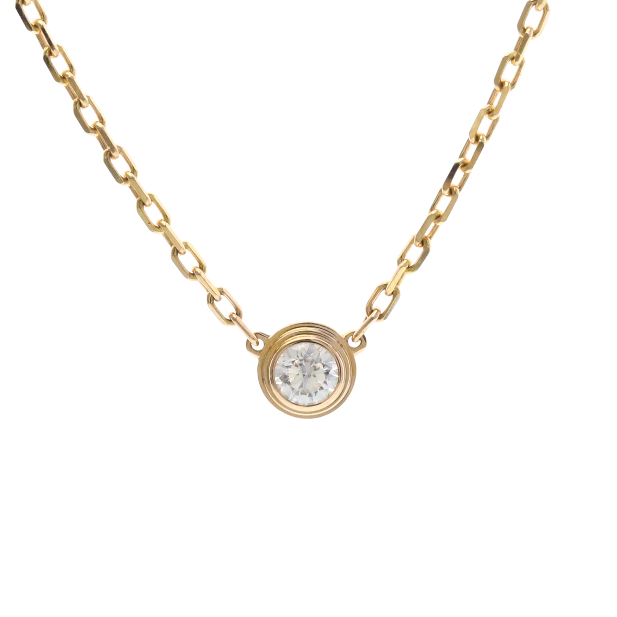 Cartier 18K Pink Gold (K18PG) Diamond Men's/Women's Fashion Necklace (Pink Gold (PG)) Damour Diamond Necklace SM [Pre-owned]