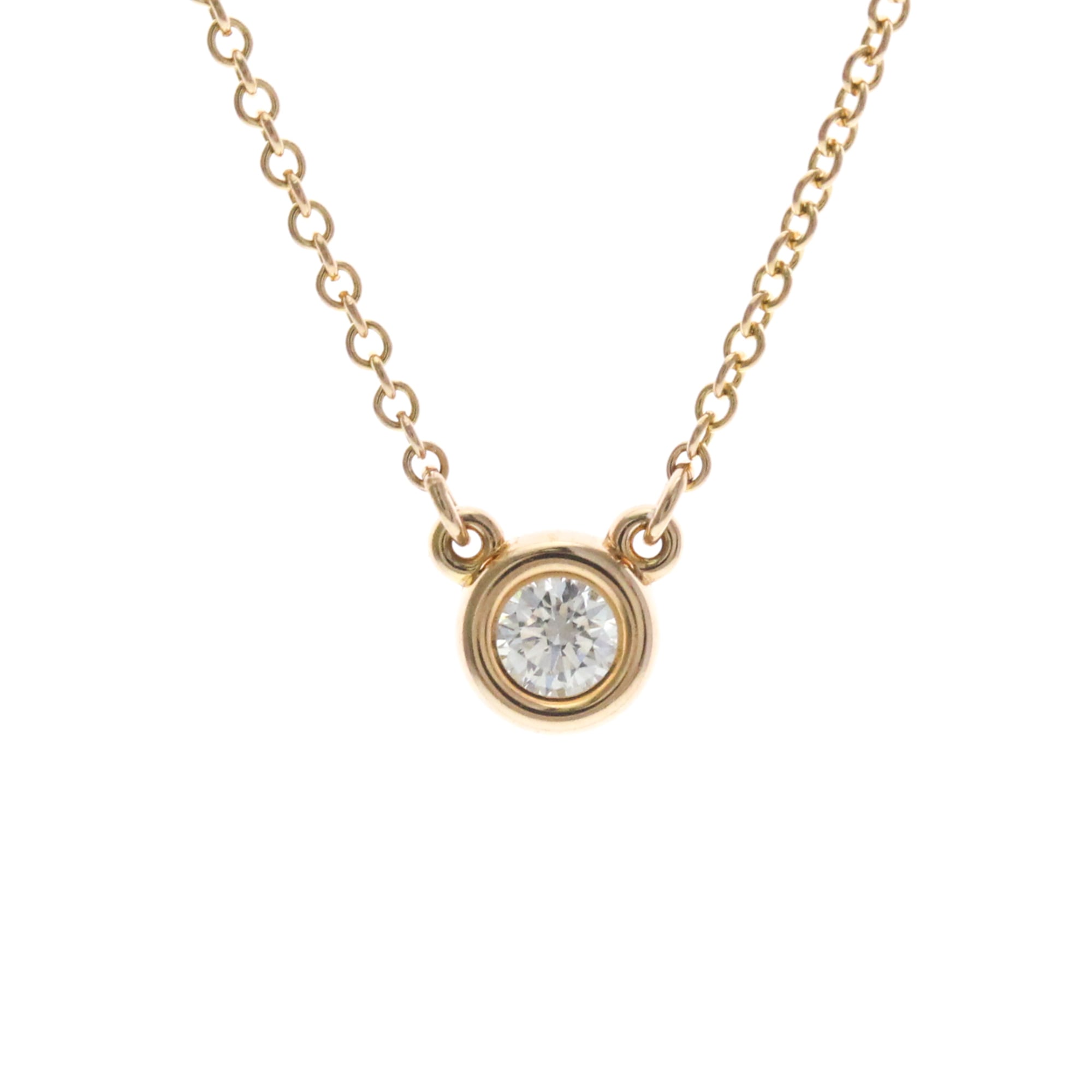Tiffany & Co. K18 Pink Gold (K18PG) Diamond Men's/Women's Fashion Necklace (Pink Gold (PG)) By the Yard Necklace [Pre-owned]