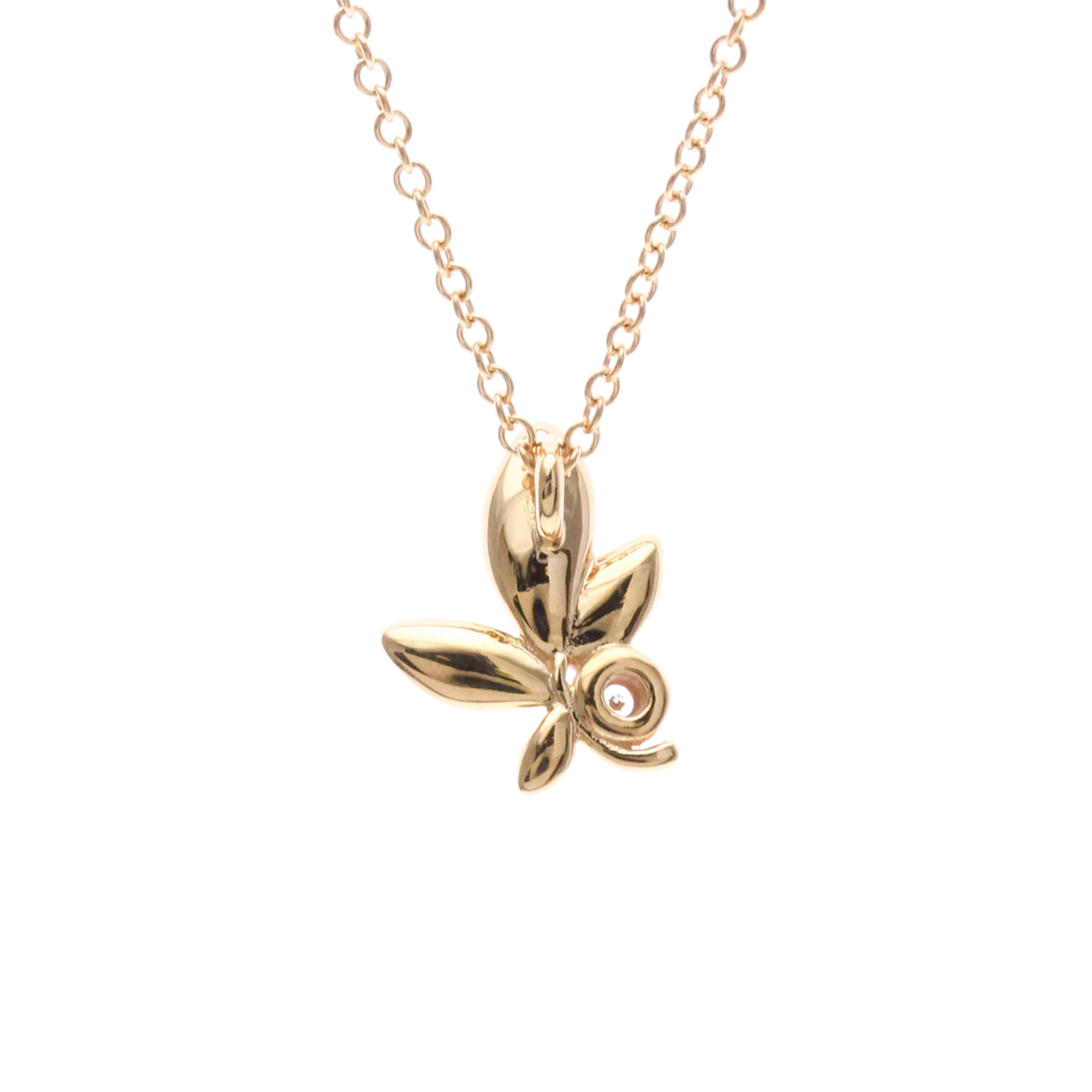 Rakuten - ティファニー(Tiffany) K18ピンクゴールド(K18PG) ダイヤモンド メンズ,レディース ファッション ネックレス (ピンクゴールド(PG)) オリーブリーフ ネックレス【中古】