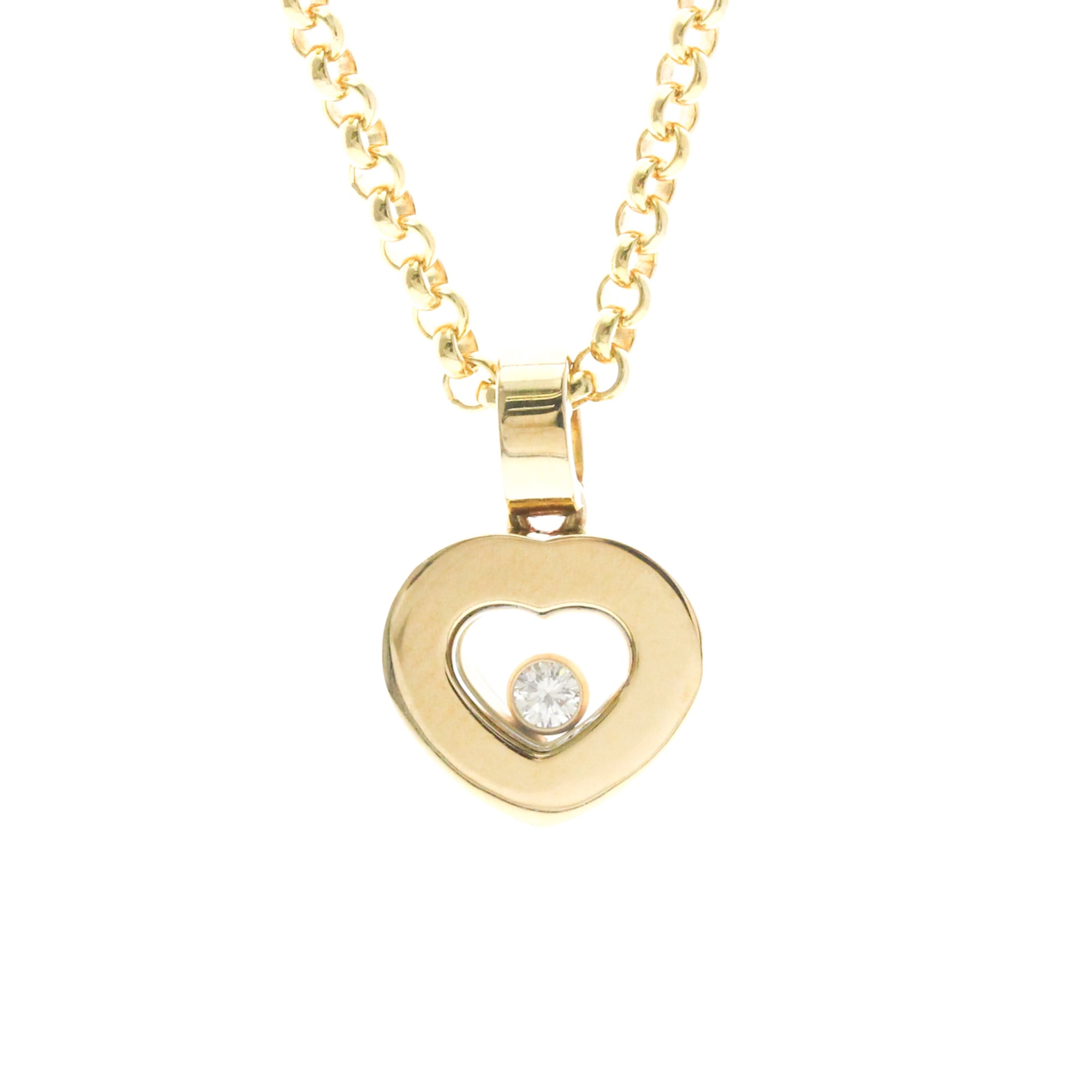 Chopard 18K White Gold (K18WG) Diamond Necklace (Silver) - Happy Diamonds Necklace 79/2897-20 [Used]