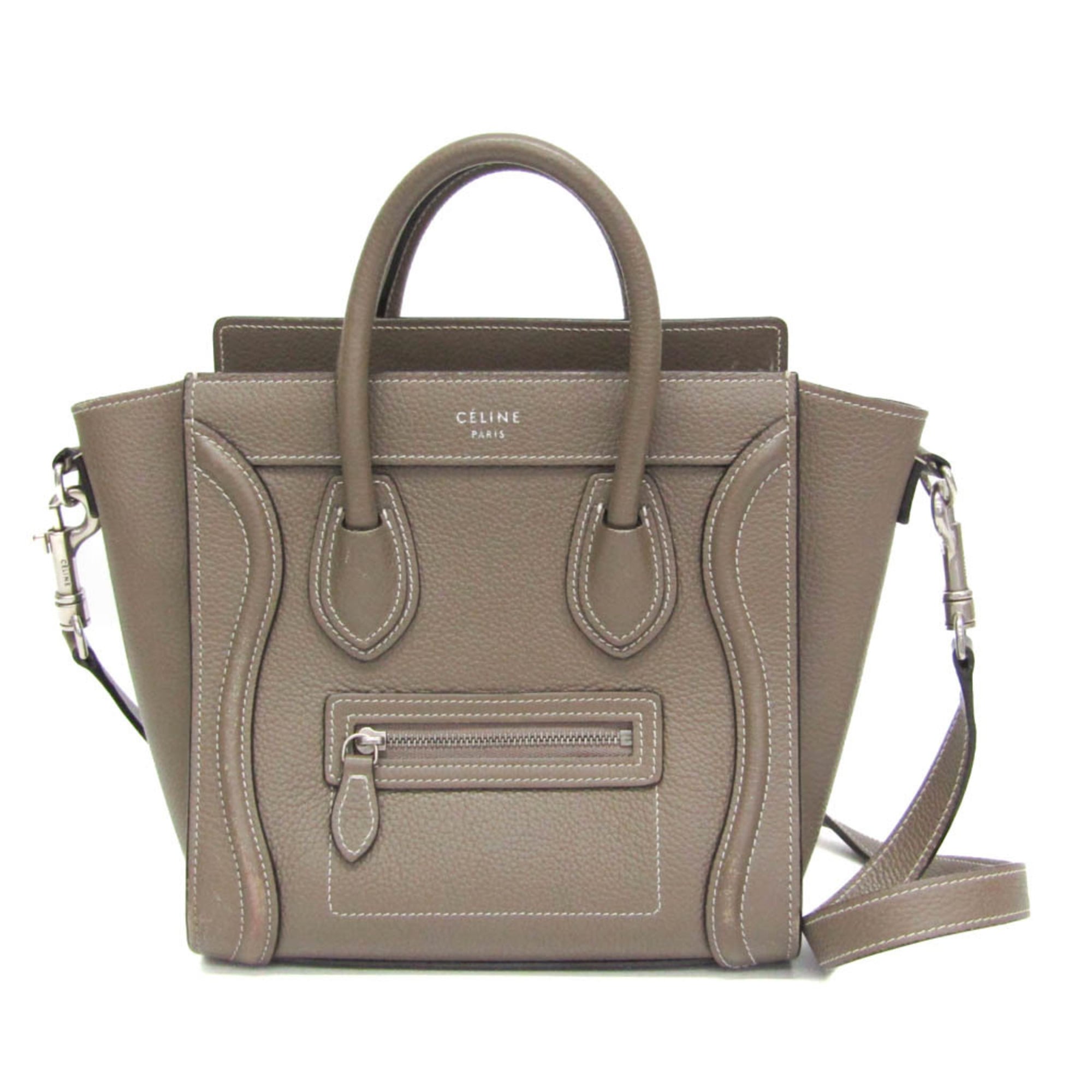 Rakuten - セリーヌ(Celine) ラゲージ ナノ レディース レザー ハンドバッグ,ショルダーバッグ グレージュ【中古】