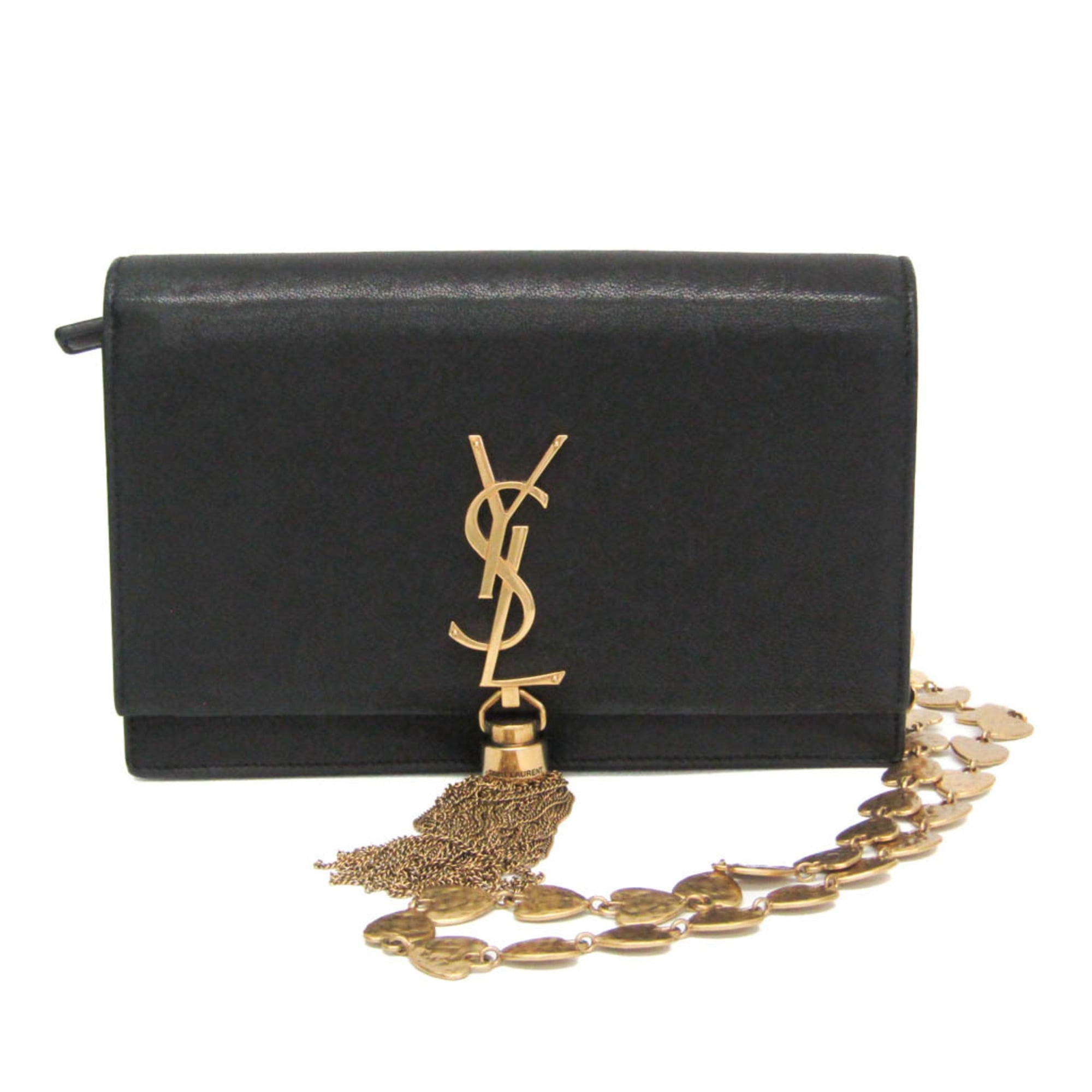 Rakuten - イヴ・サンローラン(Yves Saint Laurent) ケイト タッセル チェーンショルダー レディース レザー ショルダーバッグ ゴールド,ブラック【中古】