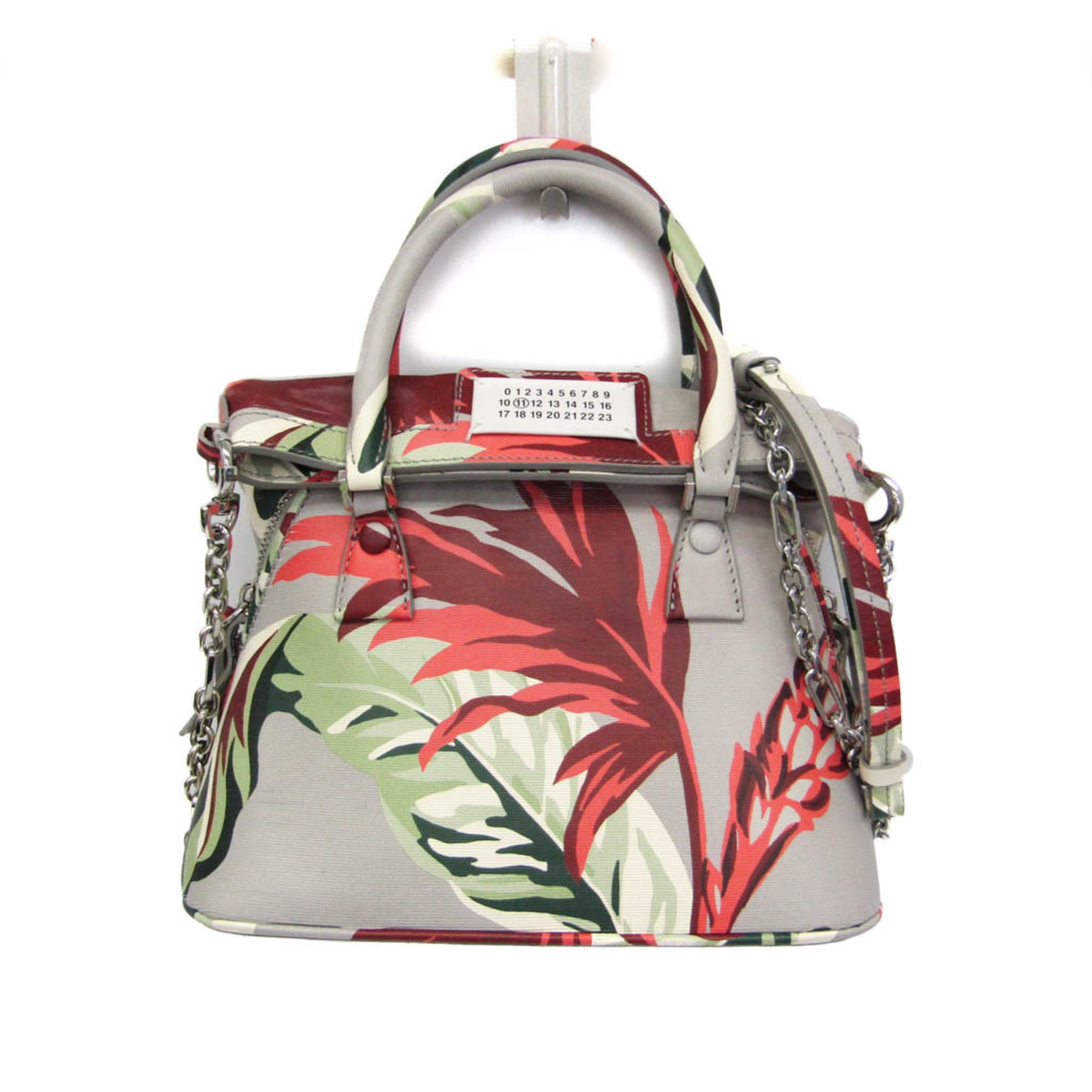 Rakuten - メゾン マルジェラ(Maison Margiela) 5AC タペストリー スモール S35WG0227 レディース レザー ショルダーバッグ グレー,グリーン,レッド【中古】