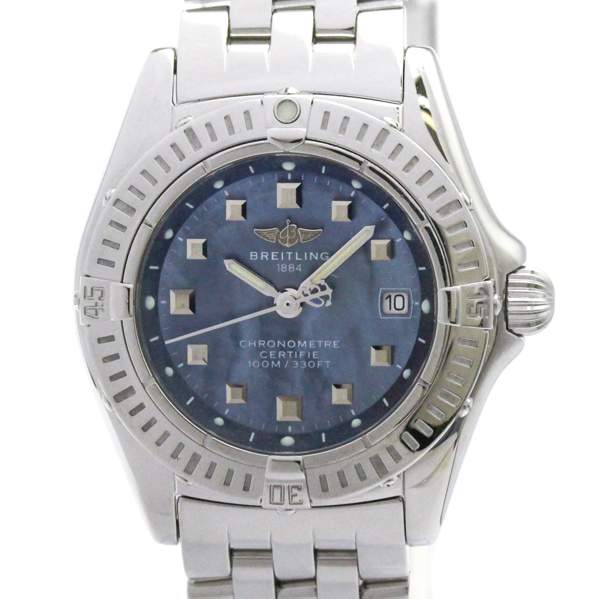 ブライトリング (BREITLING) カリスティーノ ブルーシェル文字盤 ステンレススチール クォーツ レディース 時計 A72345 (外装仕上げ済み)【中古】