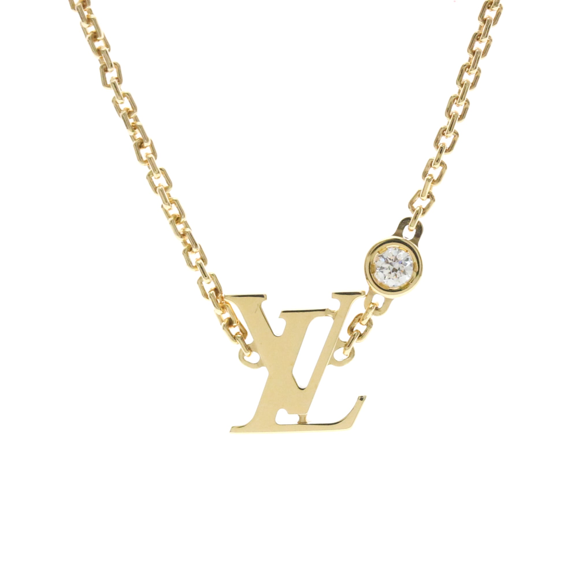 Louis Vuitton K18 Yellow Gold (K18YG) Diamond Men's/Women's Fashion Necklace (Gold) Idylle Blossom Necklace Q93626 [Used]