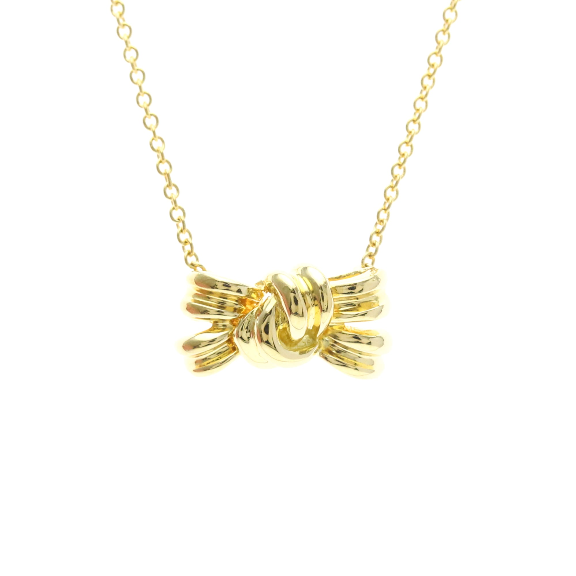 Tiffany & Co. K18 Yellow Gold (K18YG) Ribbon Necklace (Gold) - Men's/Women's Fashion Necklace (Pre-owned)