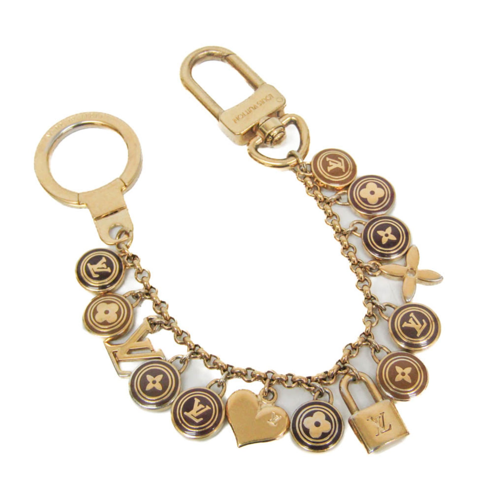 Rakuten - ルイ・ヴィトン(Louis Vuitton) ポルトクレ シェンヌ パスティーユ M65386 キーホルダー (ゴールド,ブラウン,マロン)【中古】