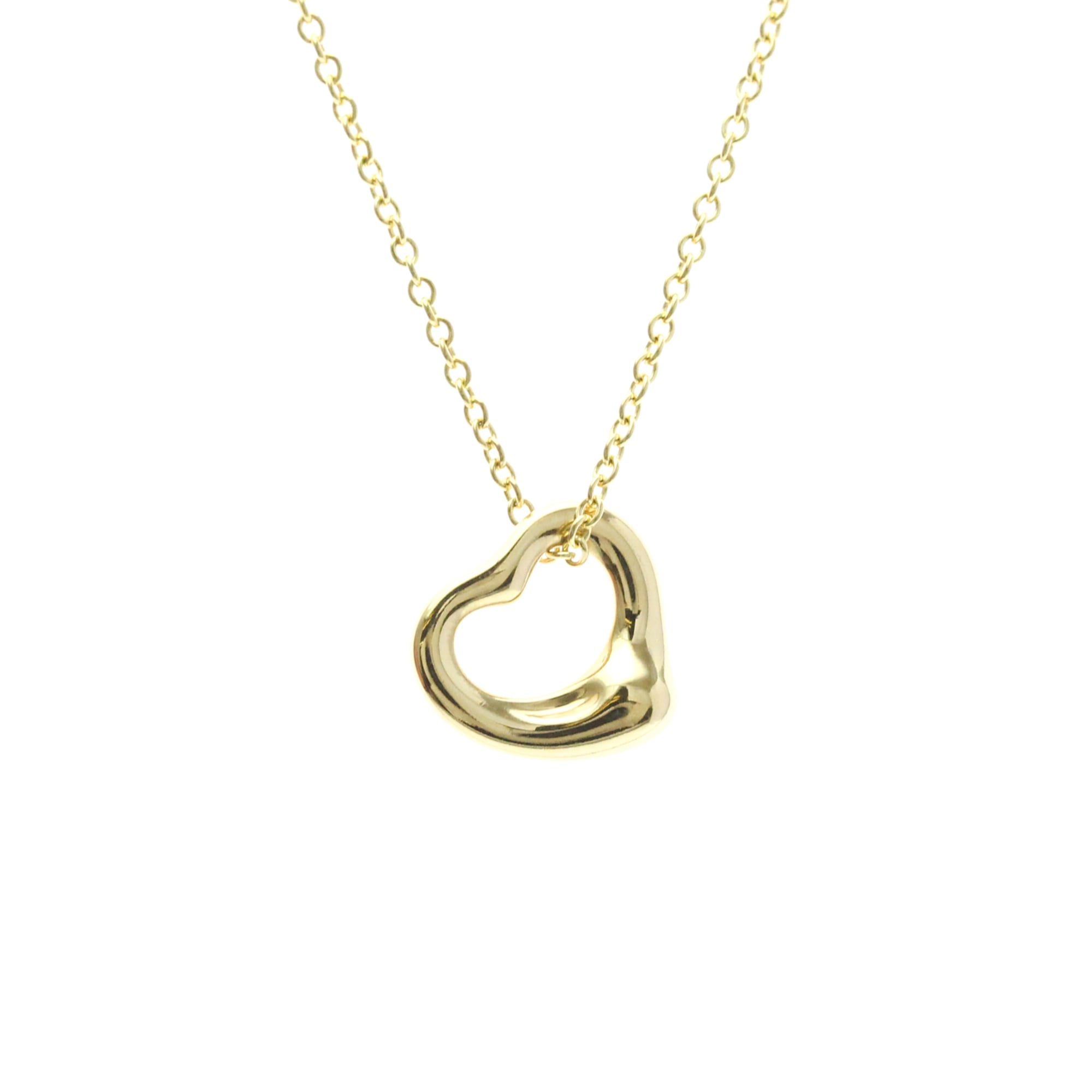 Tiffany & Co. K18 Yellow Gold (K18YG) Open Heart Necklace (Gold) - Men's/Women's Fashion Necklace (Pre-owned)