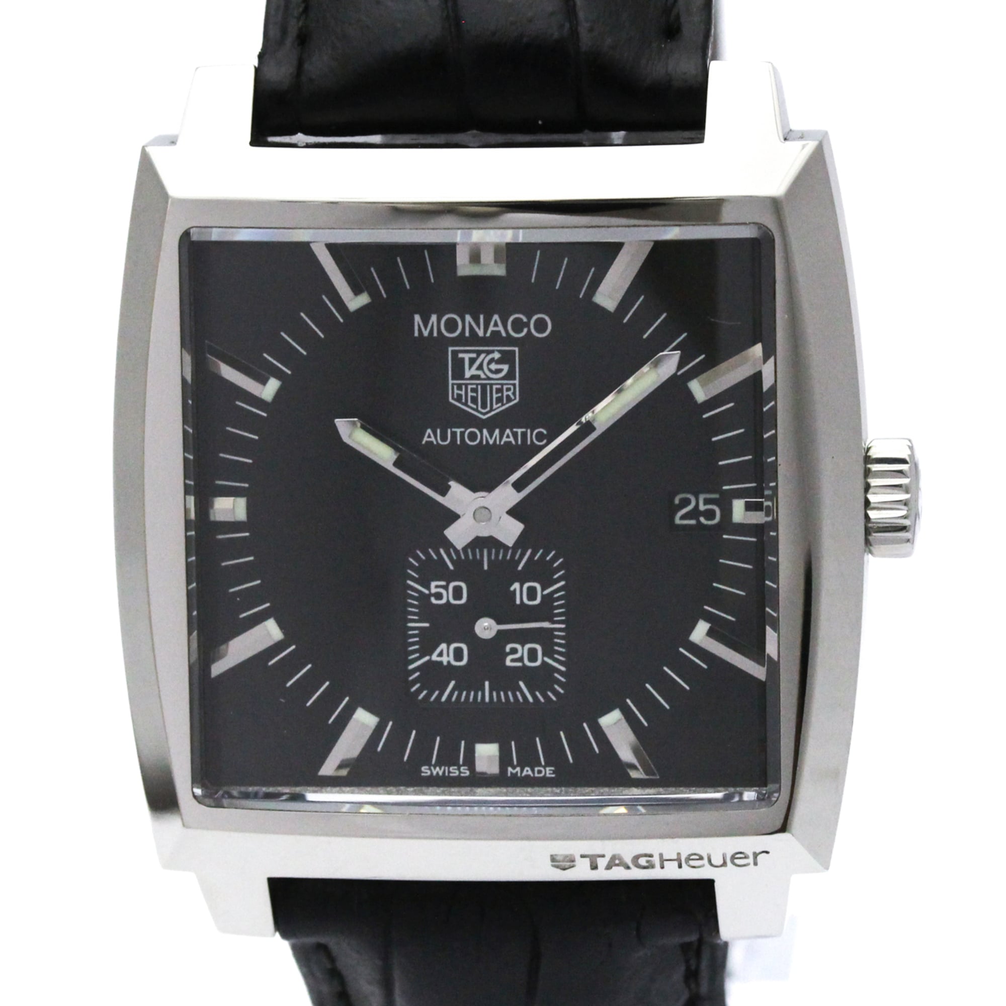 タグホイヤー (TAG HEUER) モナコ ステンレススチール レザー 自動巻き メンズ 時計 WW2110 (外装仕上げ済み)【中古】